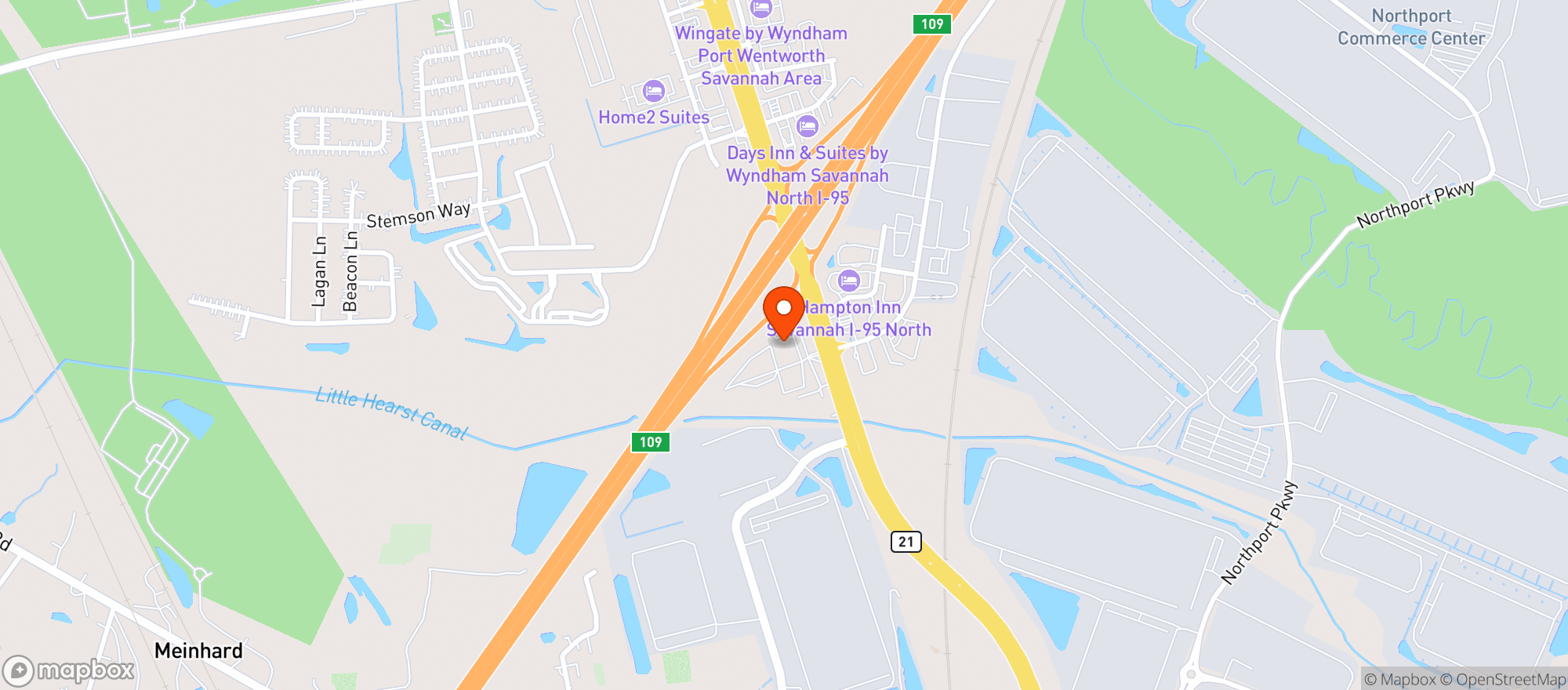 Map showing Pilot Travel Center #71 (Sav)