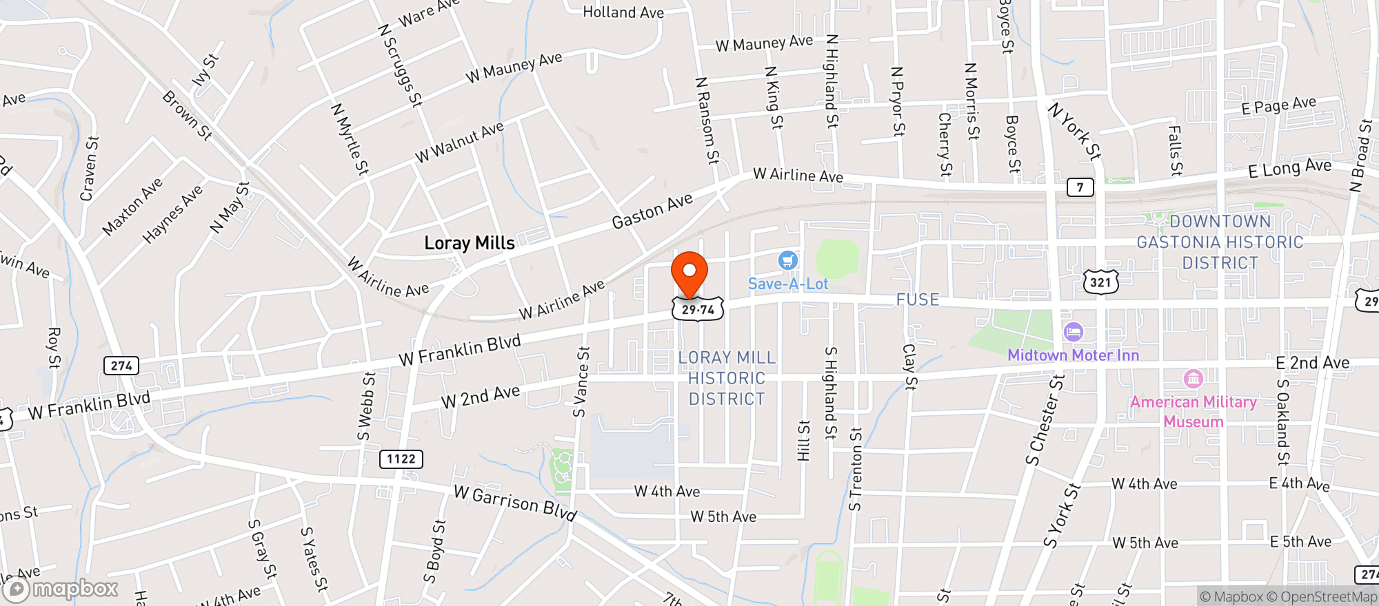 Map showing Shop At Franklins