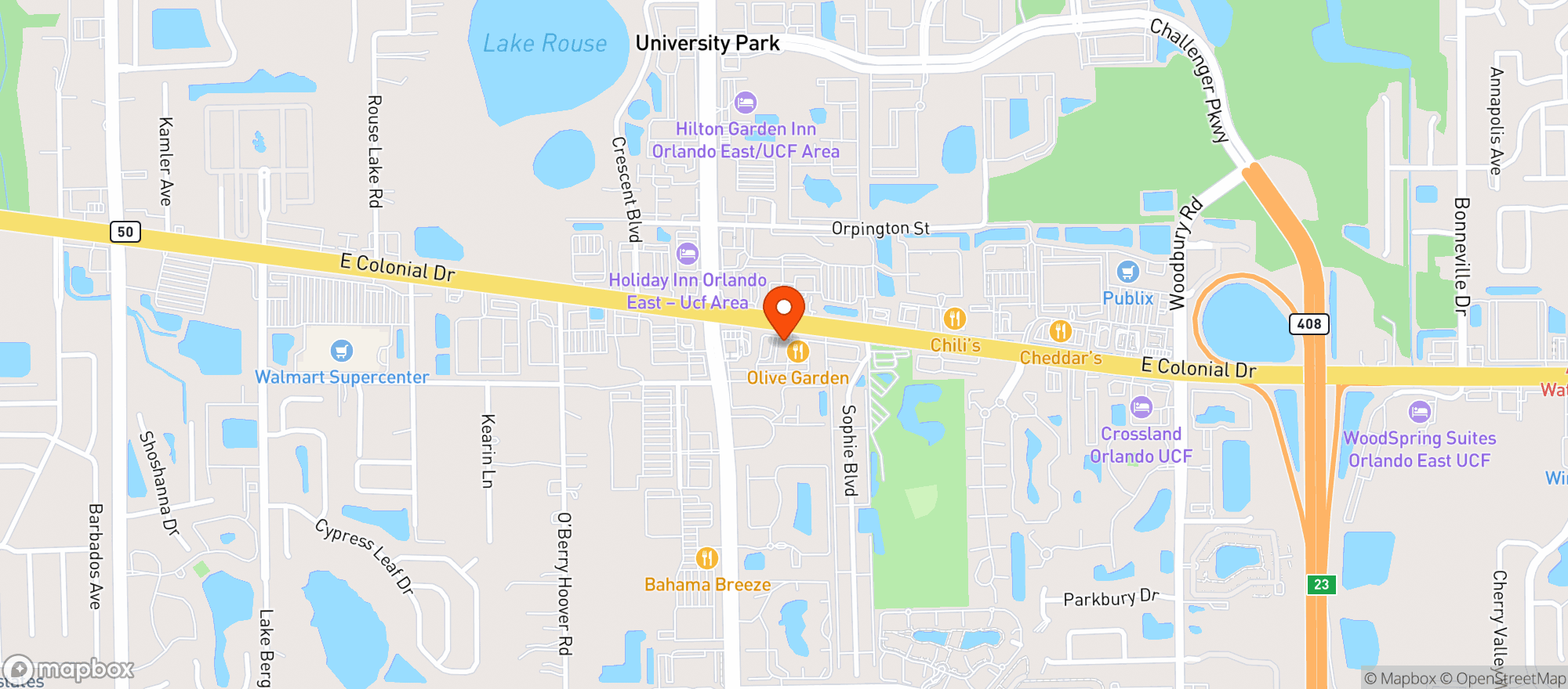 Map showing Pollo Tropical #54