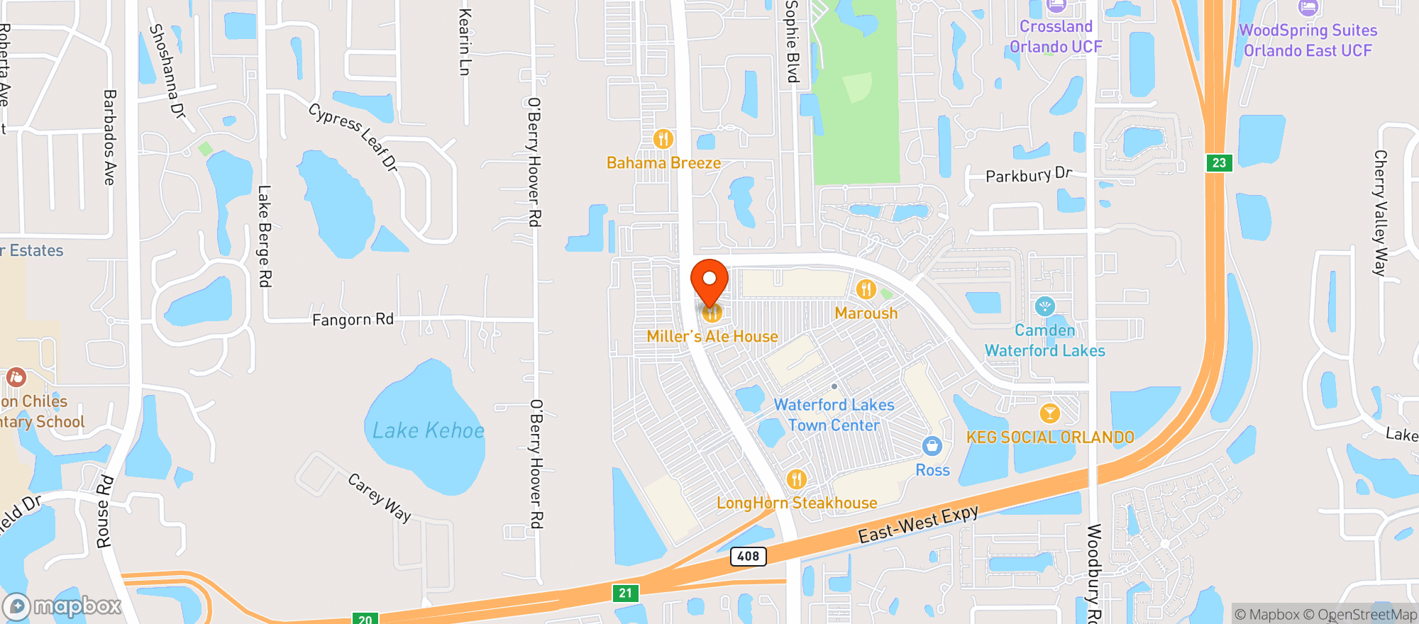 Map showing Millers Ale House