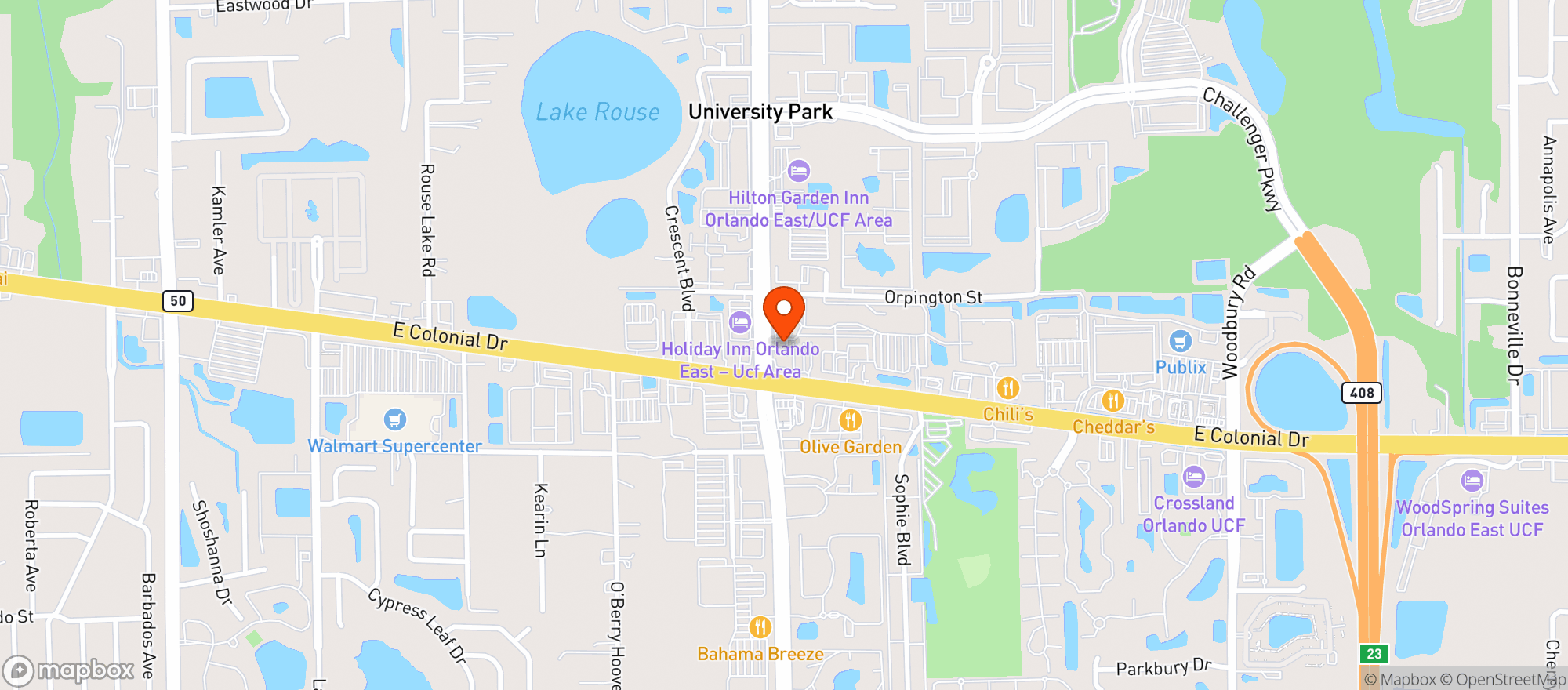 Map showing Alafaya Discounts