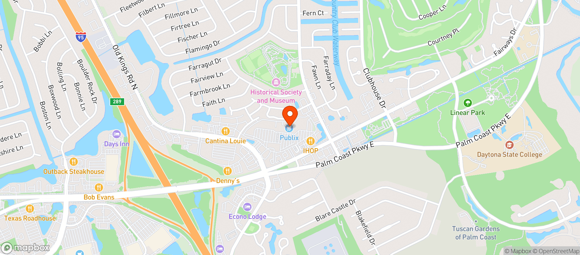 Map showing Publix