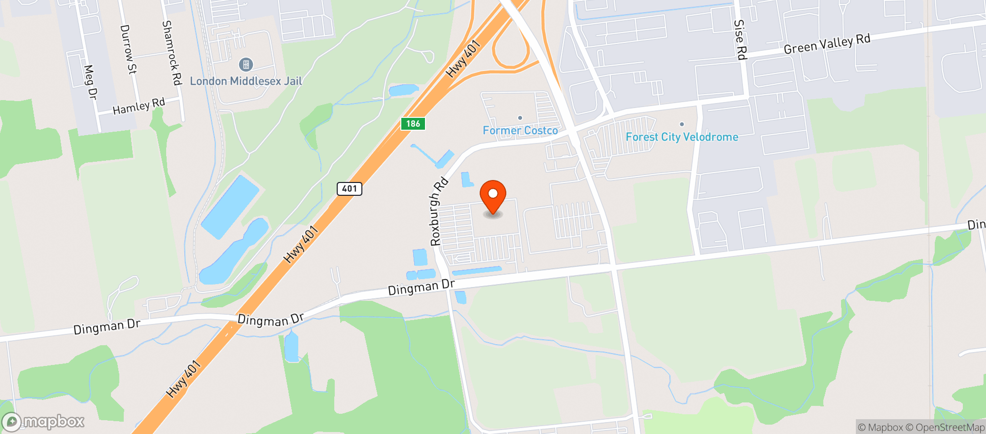 Map showing Costco Wholesale - London
