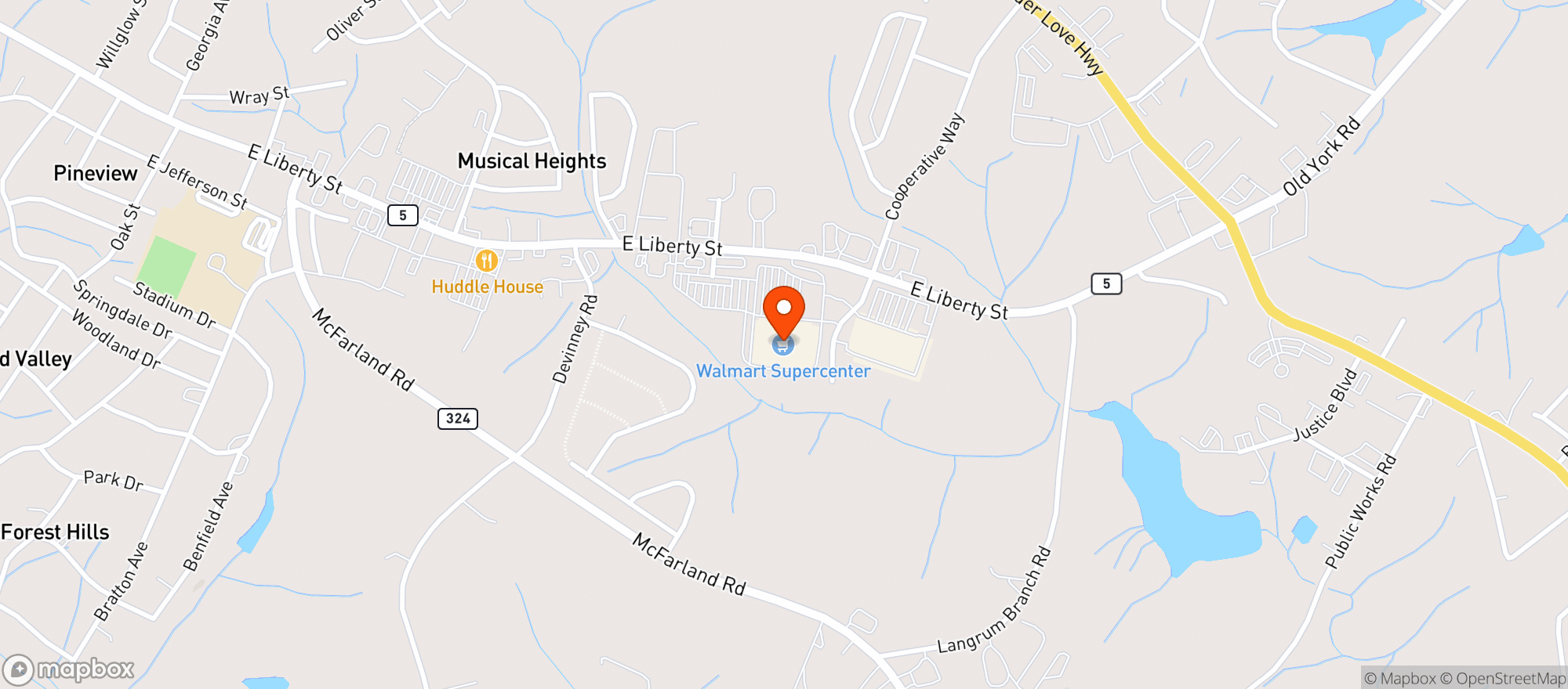 Map showing Walmart Supercenter