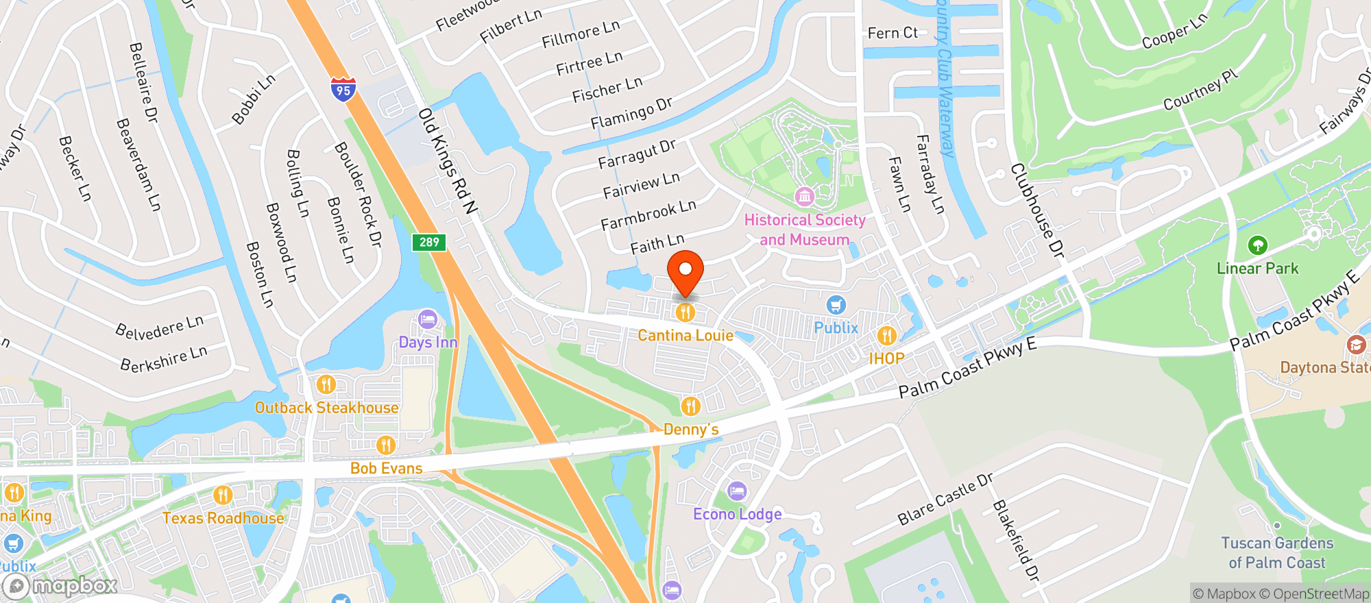 Map showing Cantina Louie