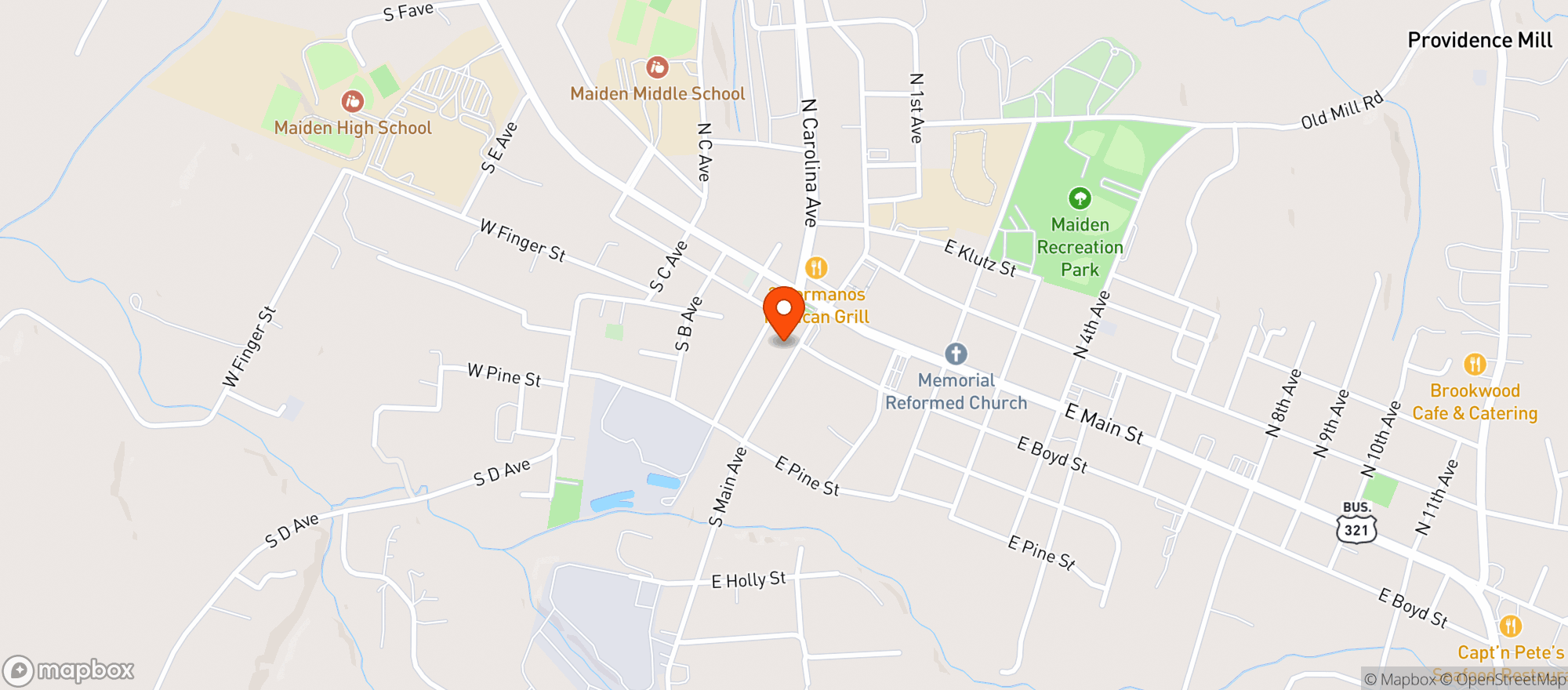 Map showing Mi Casa Mexican Restaurant (maiden)