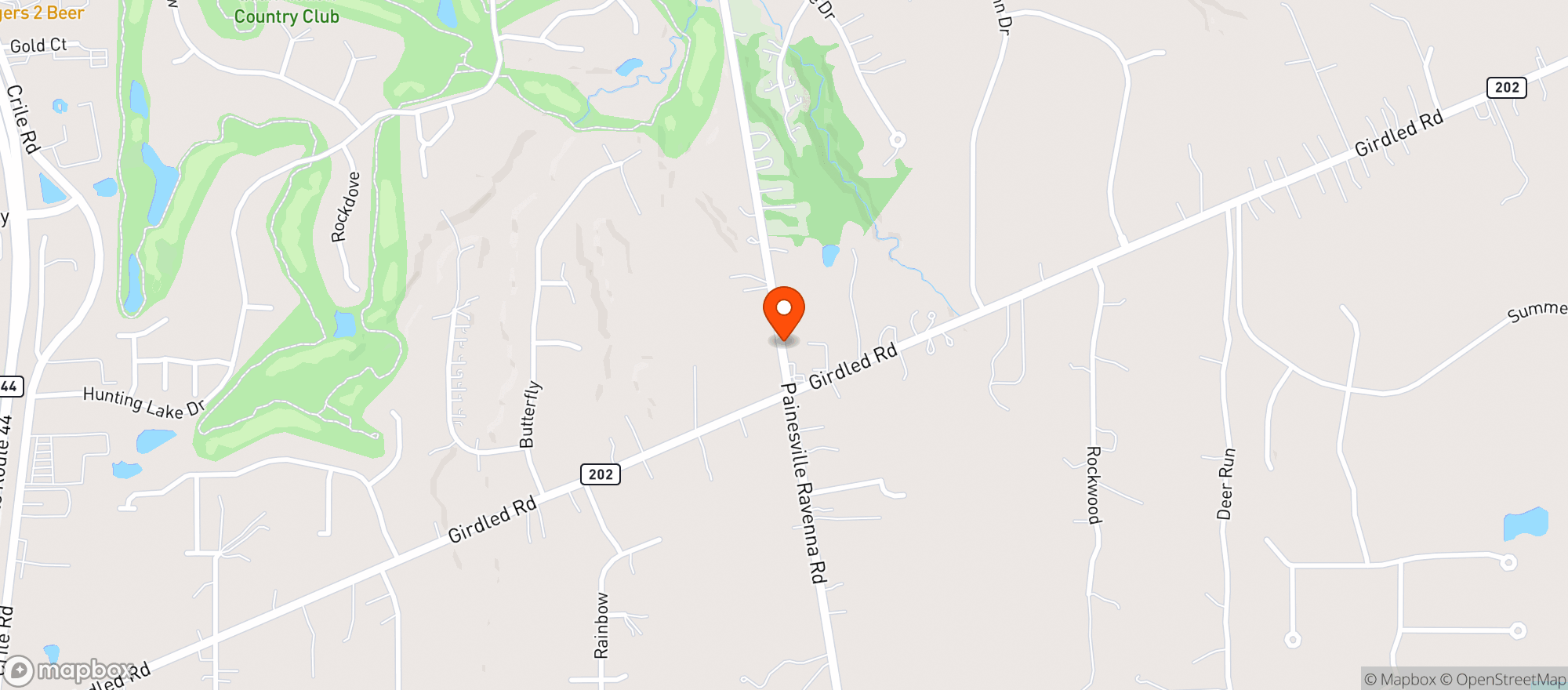Map showing Pinkys Beverage