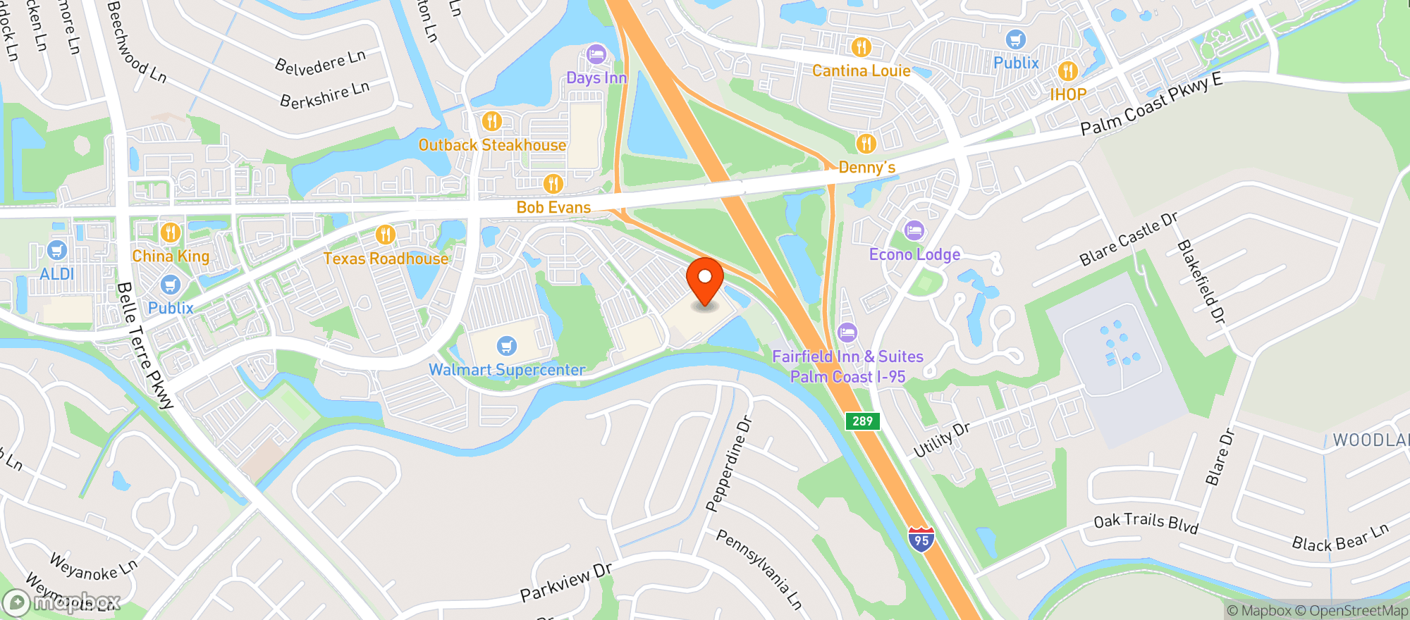Map showing Winn Dixie
