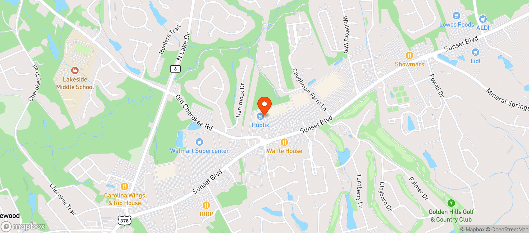 Map showing Publix