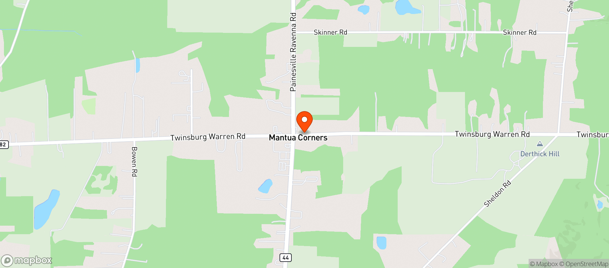 Map showing Shell Mantua Gas & Beverage