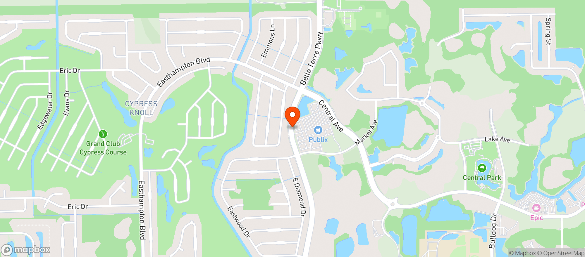 Map showing Publix Super Market