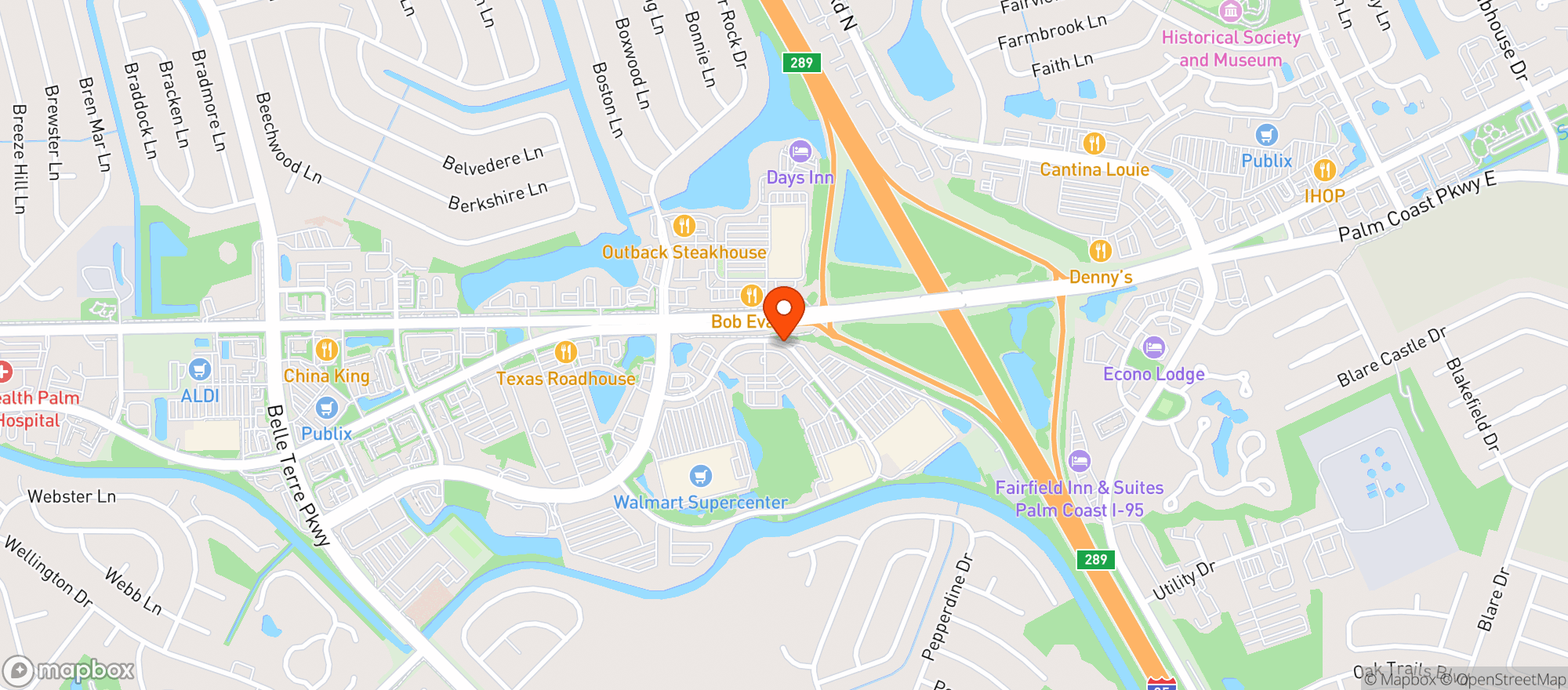 Map showing Carrabbas Italian Grill