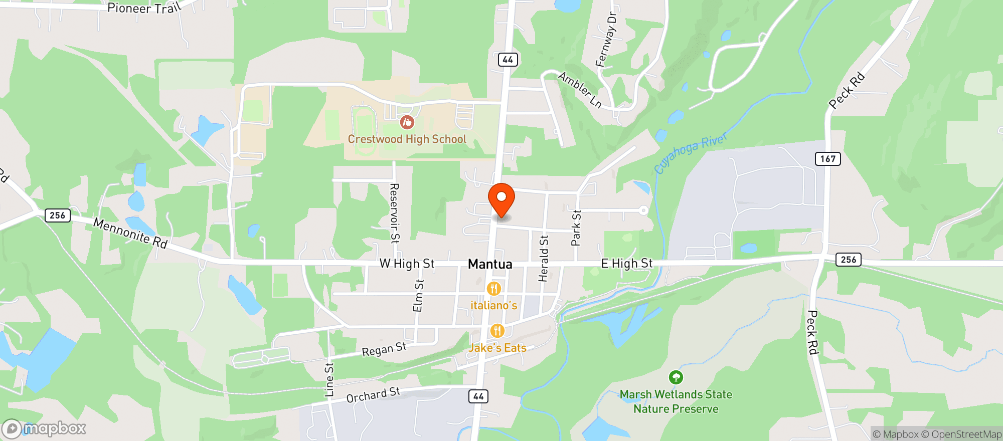 Map showing Mantua Quick Mart