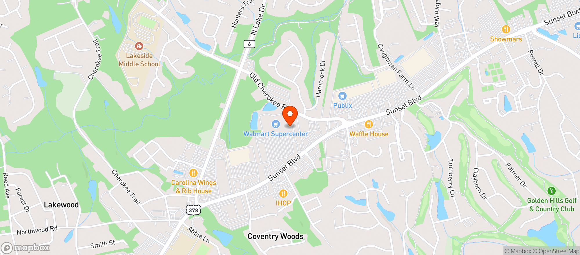 Map showing Walmart Supercenter