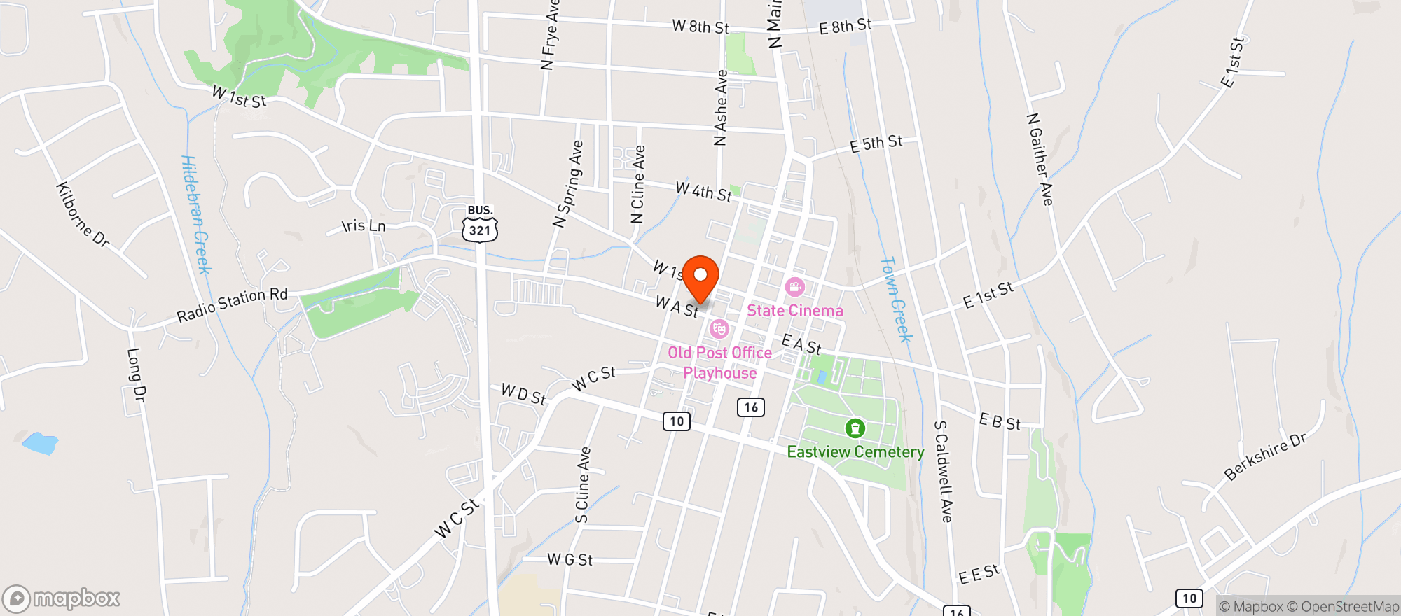 Map showing Novel Tap Room