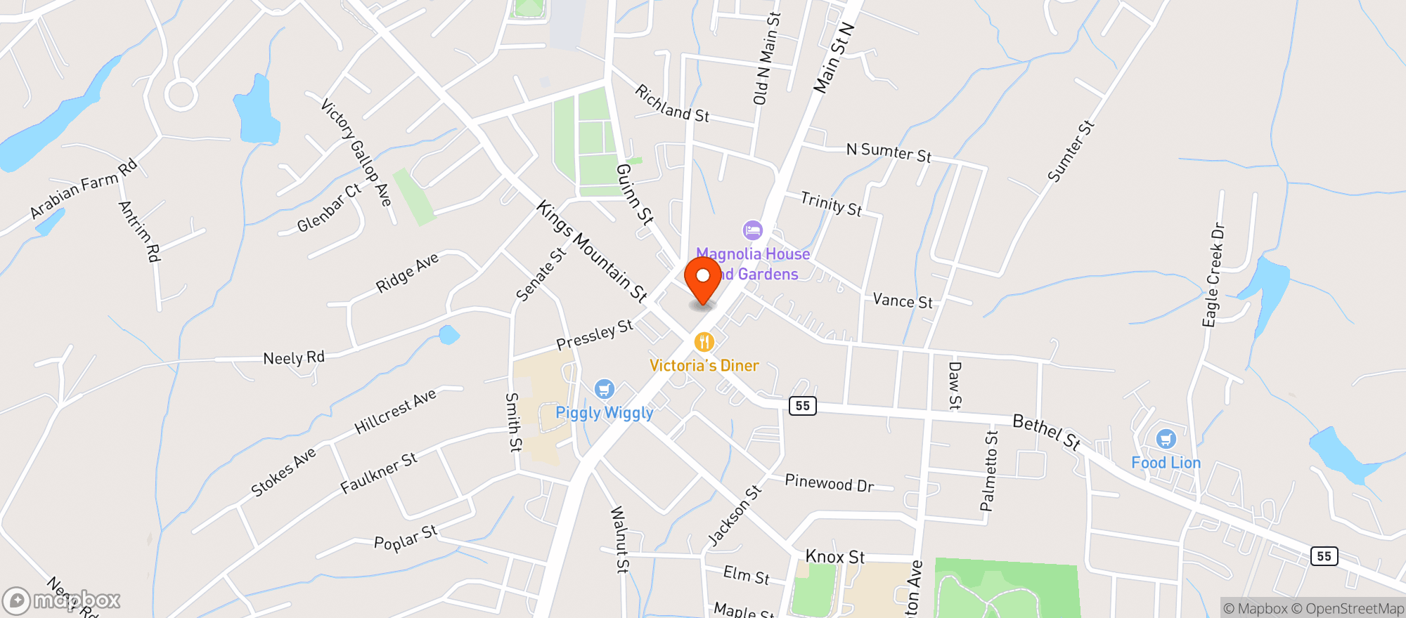 Map showing THE VAULT BOTTLE SHOP