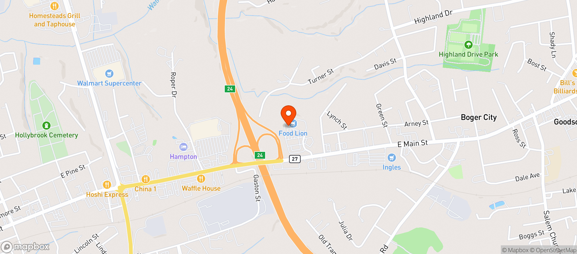 Map showing Food Lion