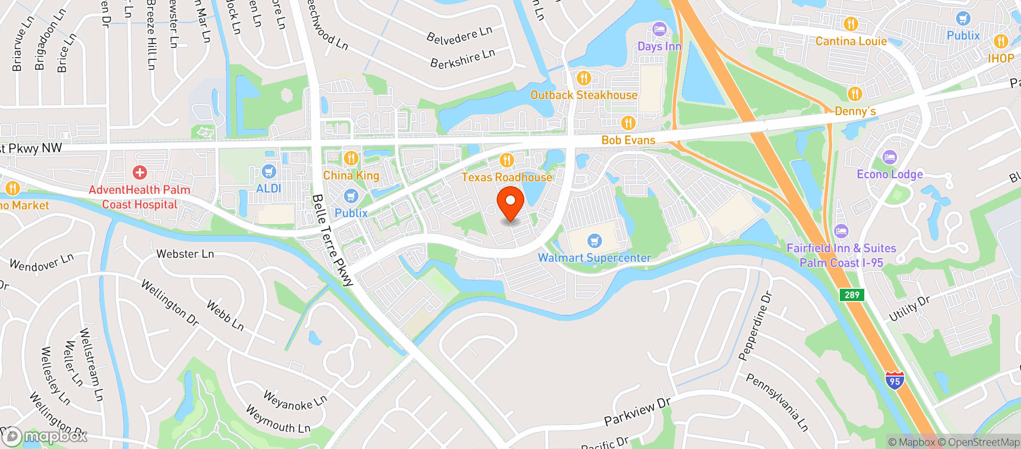 Map showing WINN DIXIE