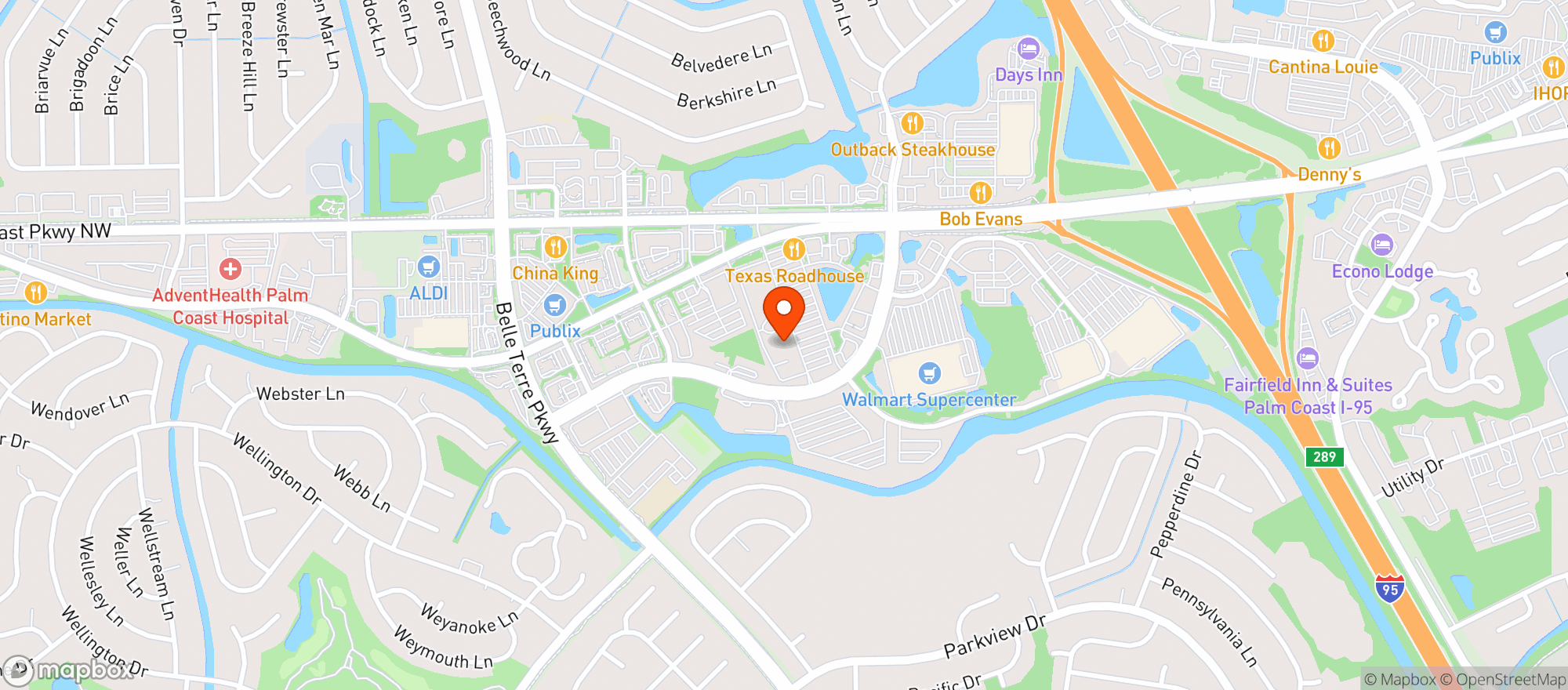 Map showing Winn Dixie #2247