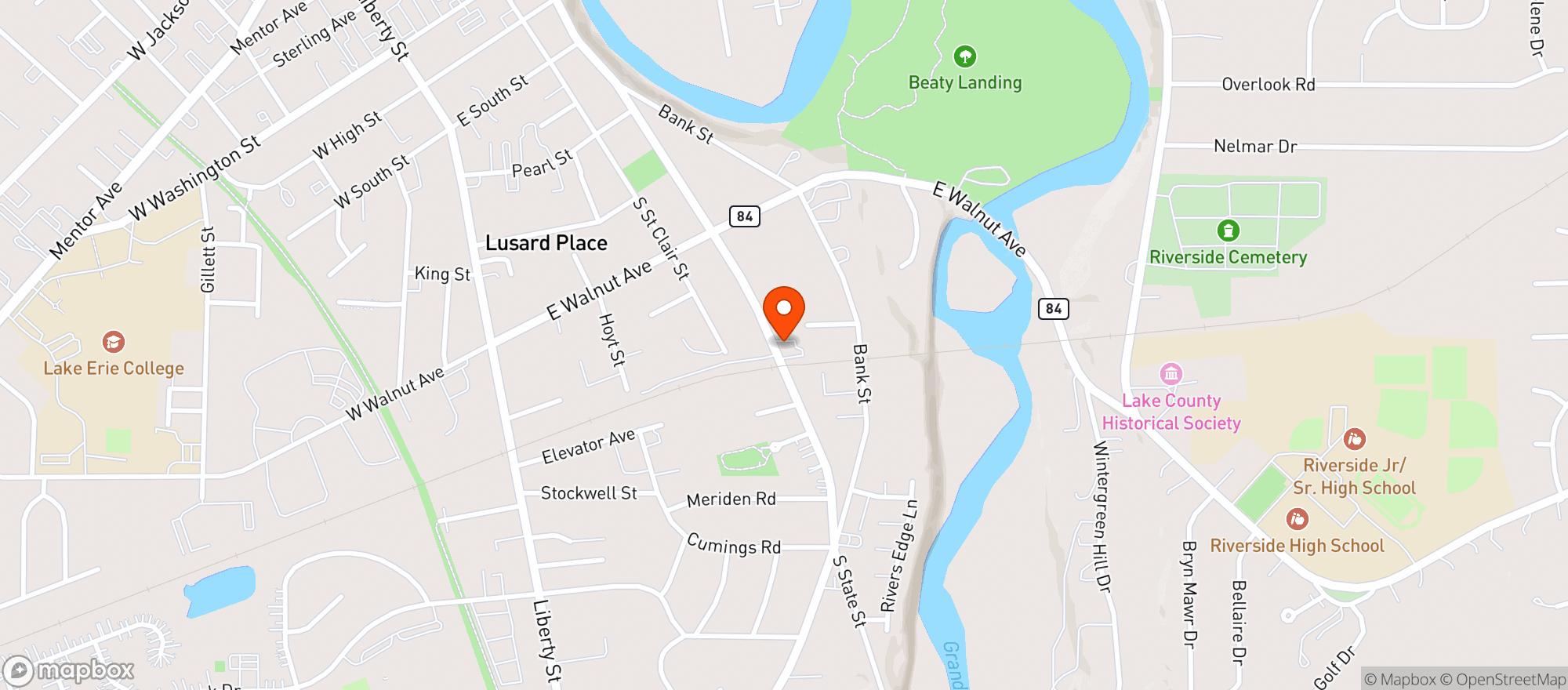 Map showing Jackie Sports Bar & Grill