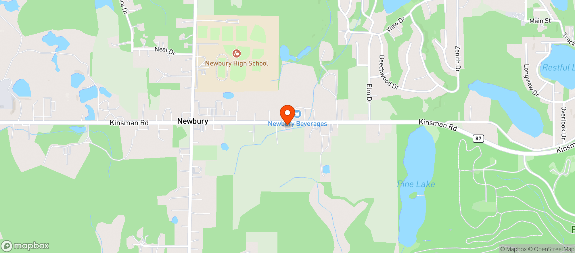 Map showing Newbury Beverage