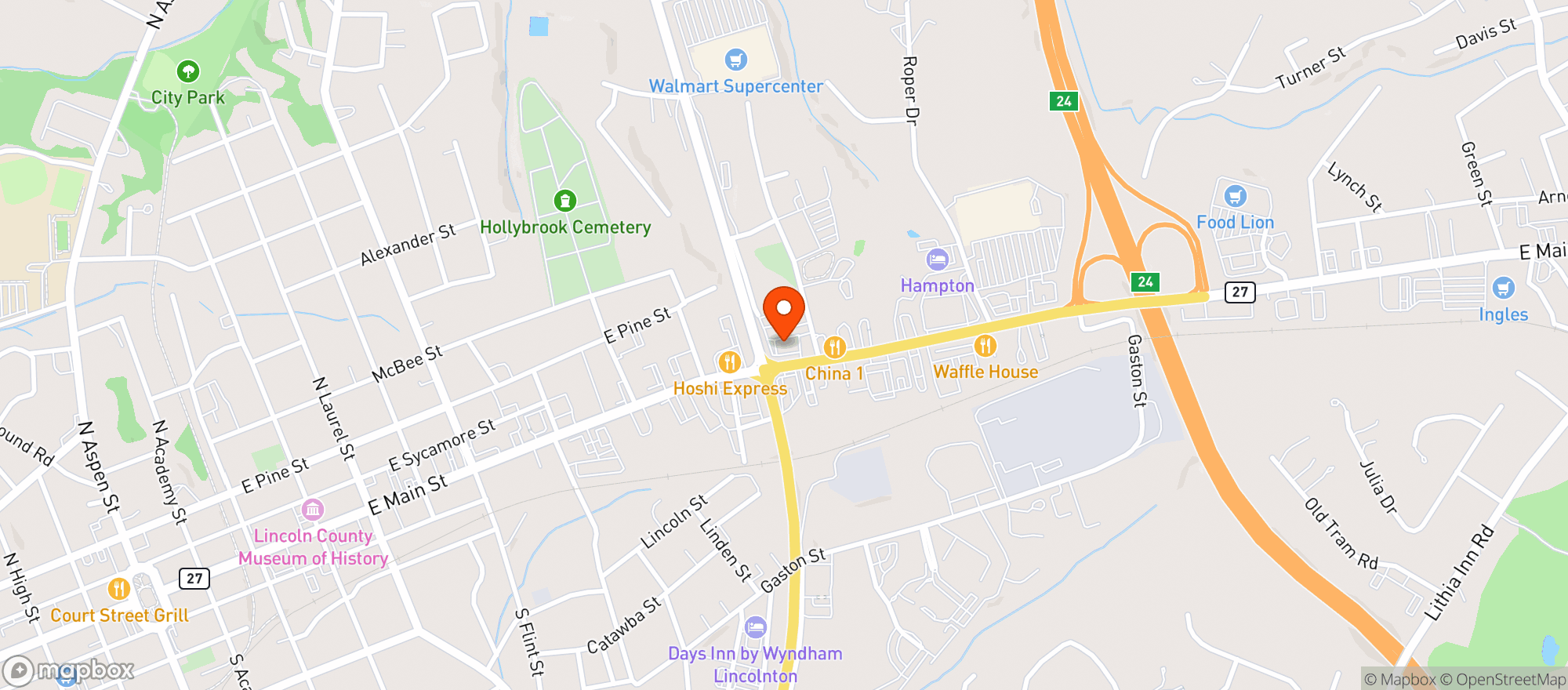 Map showing Cvs