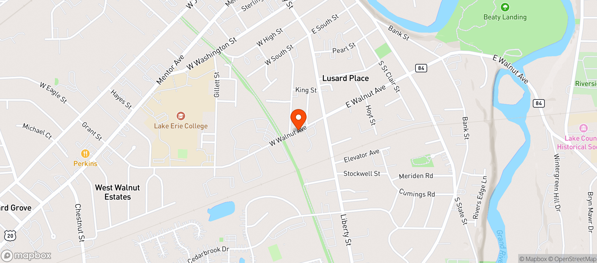 Map showing Harrys Drive Thru Beverage