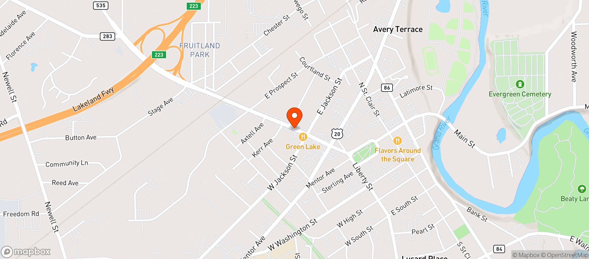 Map showing Ez Go Food Mart
