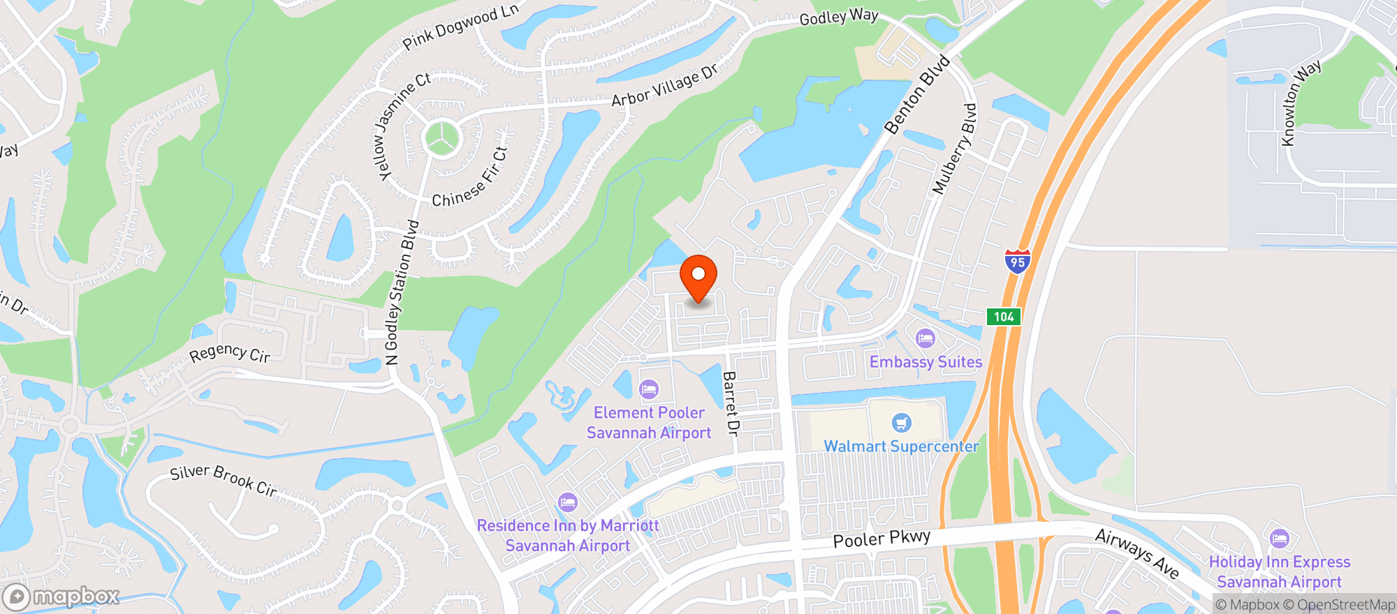 Map showing Premier Bowl  N Bistro (sav)