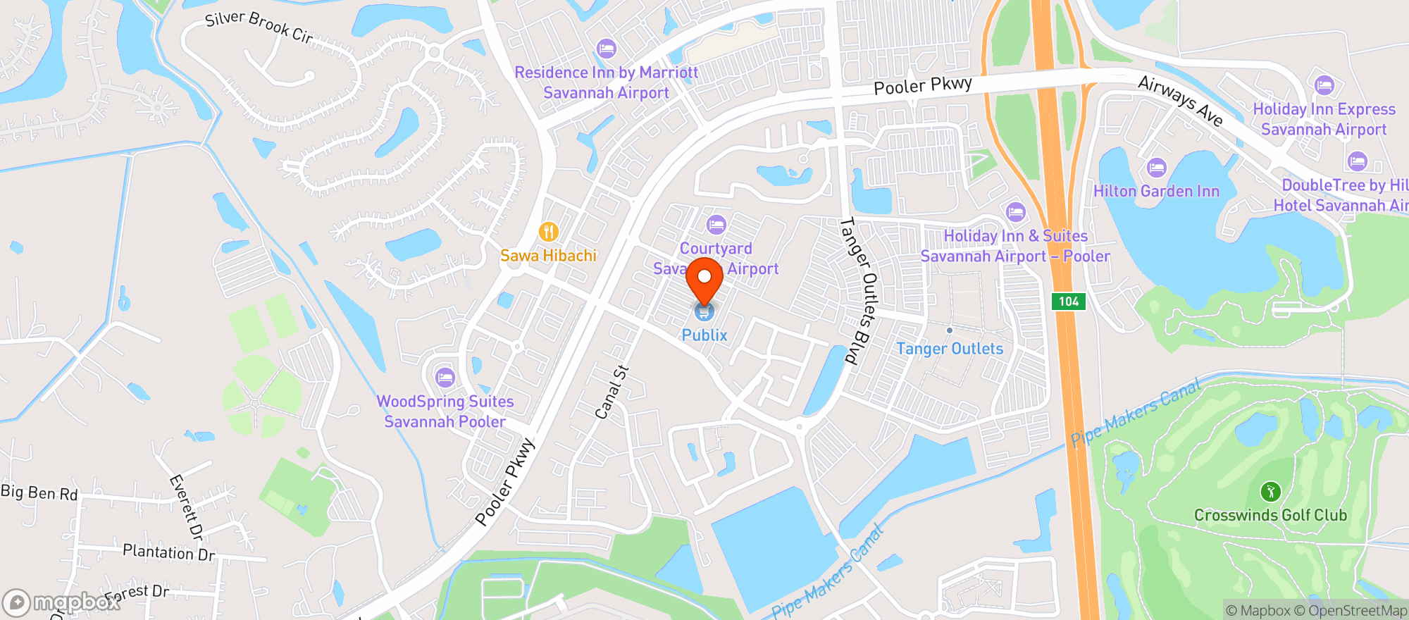 Map showing Publix