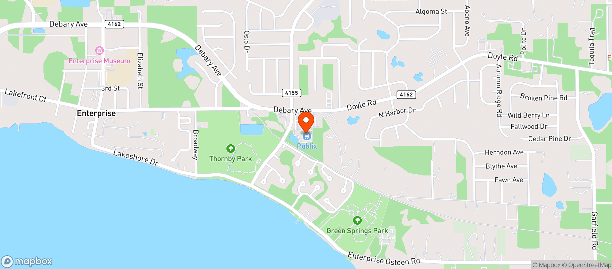 Map showing Publix