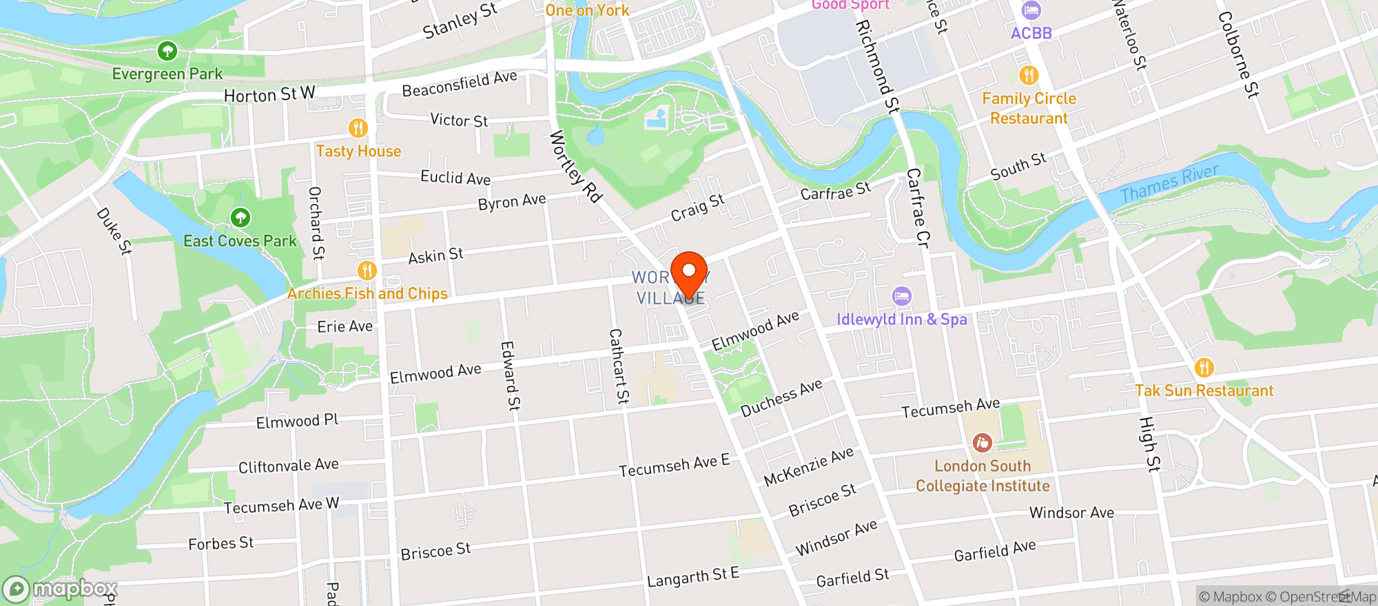 Map showing Quarter Master Natural Foods