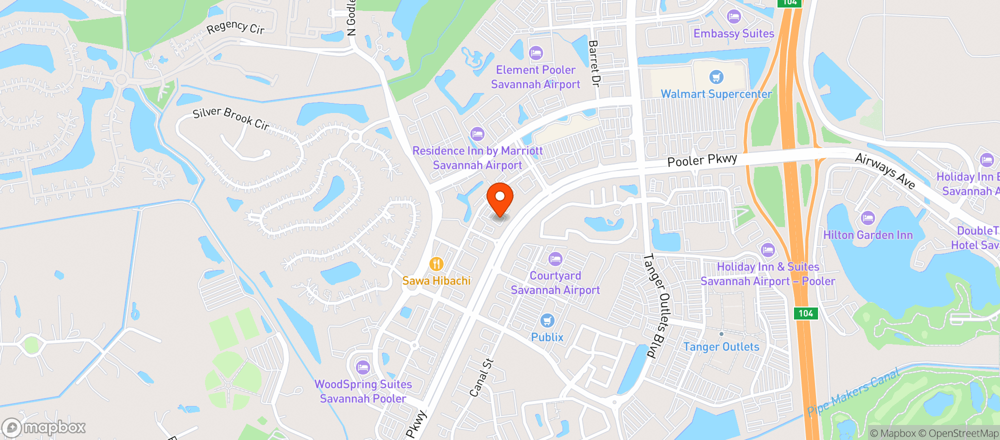Map showing Jim N Nicks Pooler (sav)