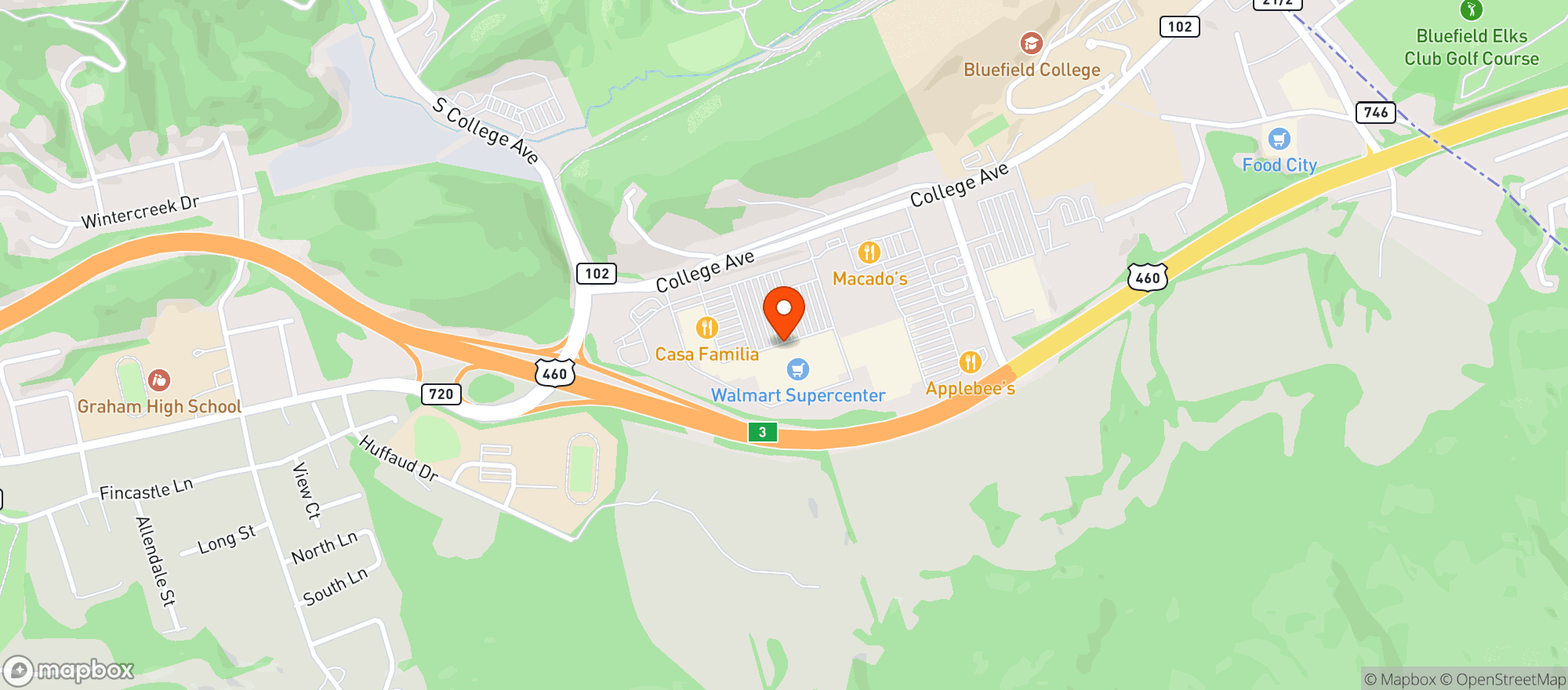 Map showing Walmart Supercenter