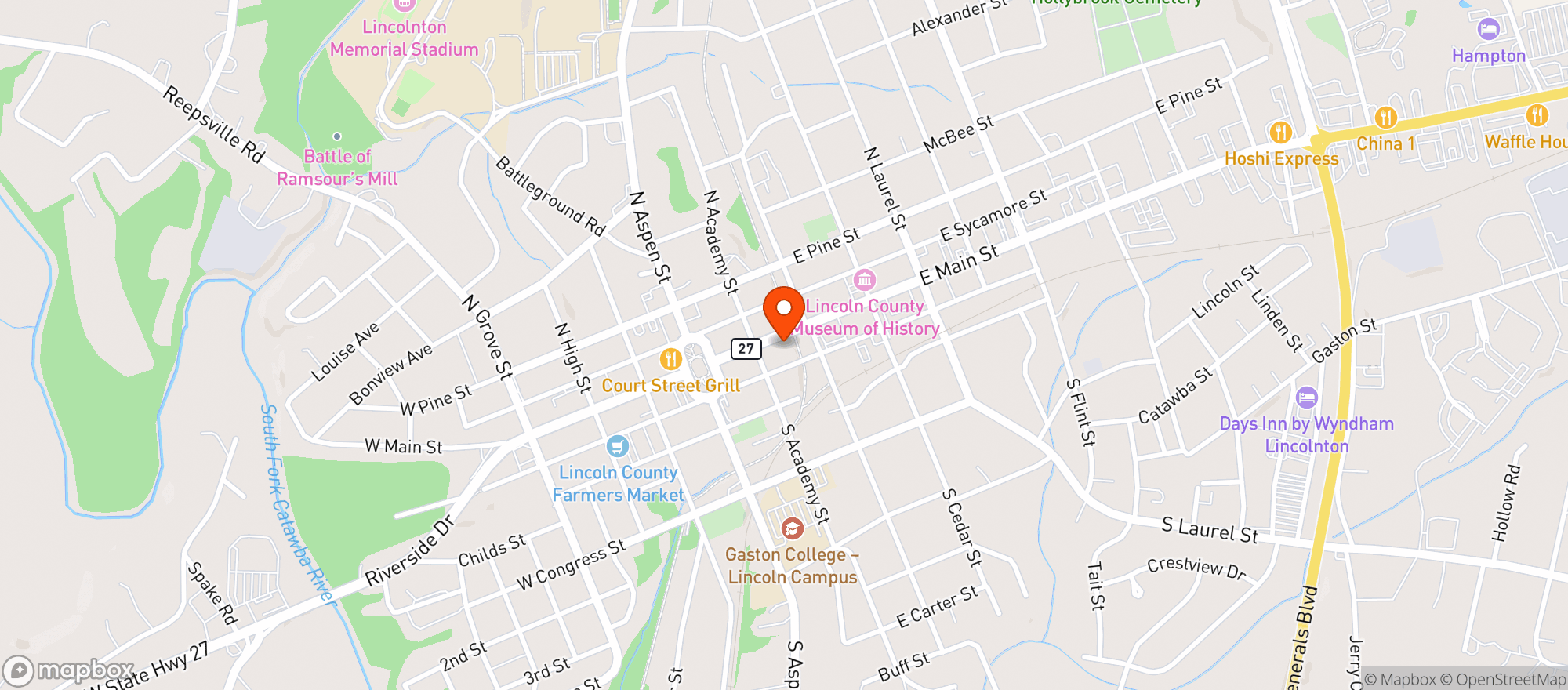 Map showing Cbd East Main 2