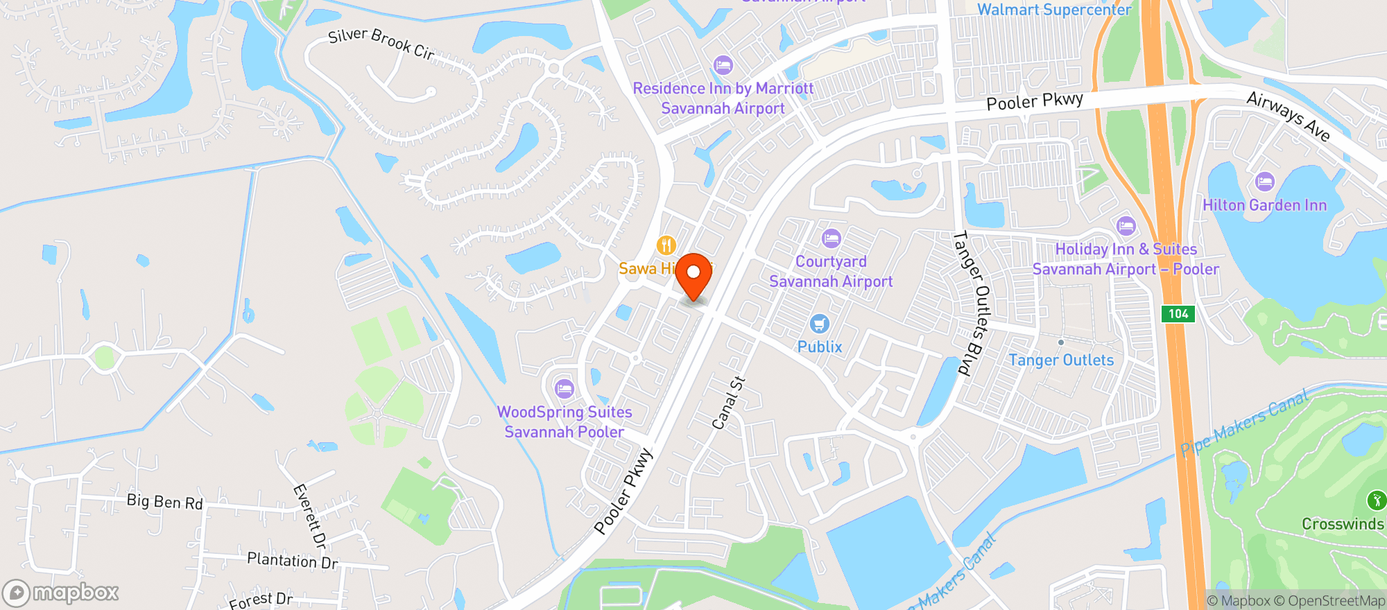 Map showing Parker's Kitchen #37