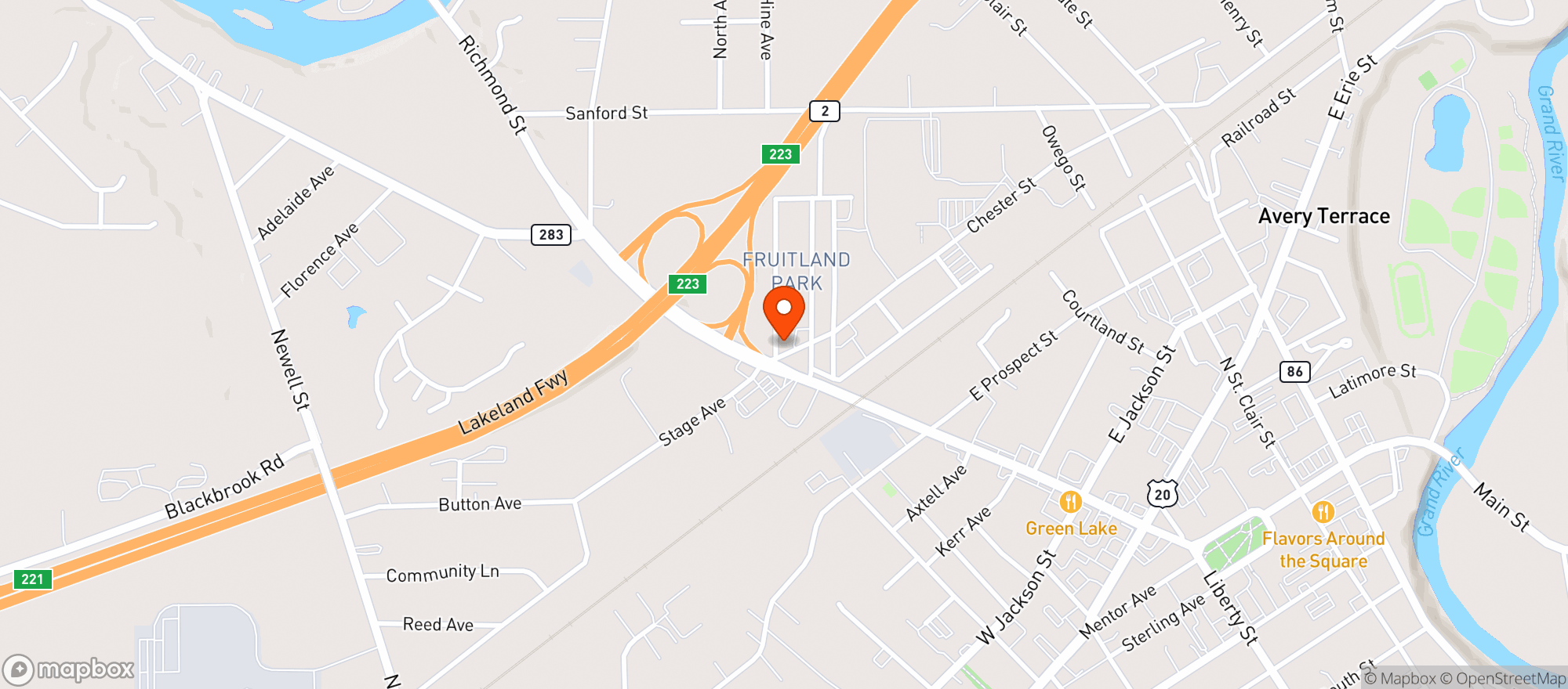 Map showing Johnny Gringos