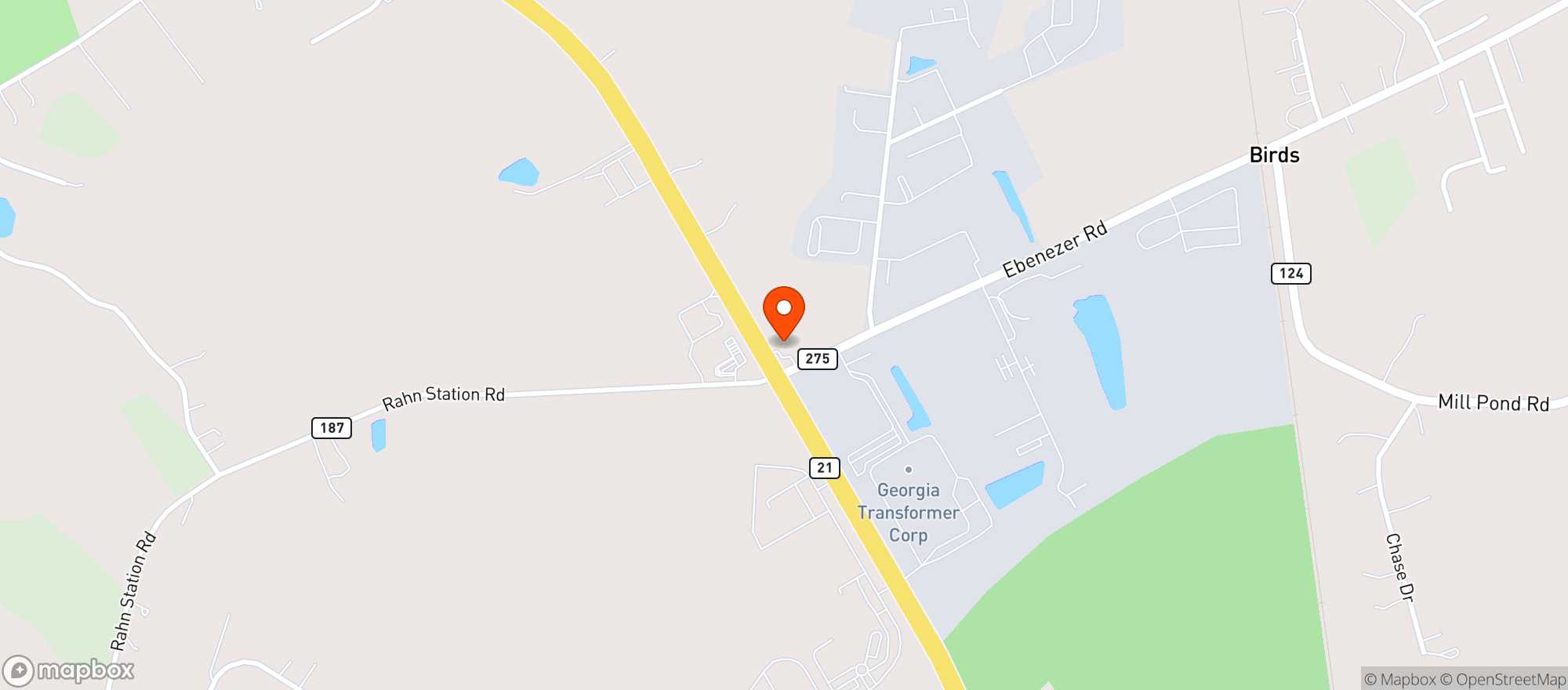 Map showing Ebenezer Chevron