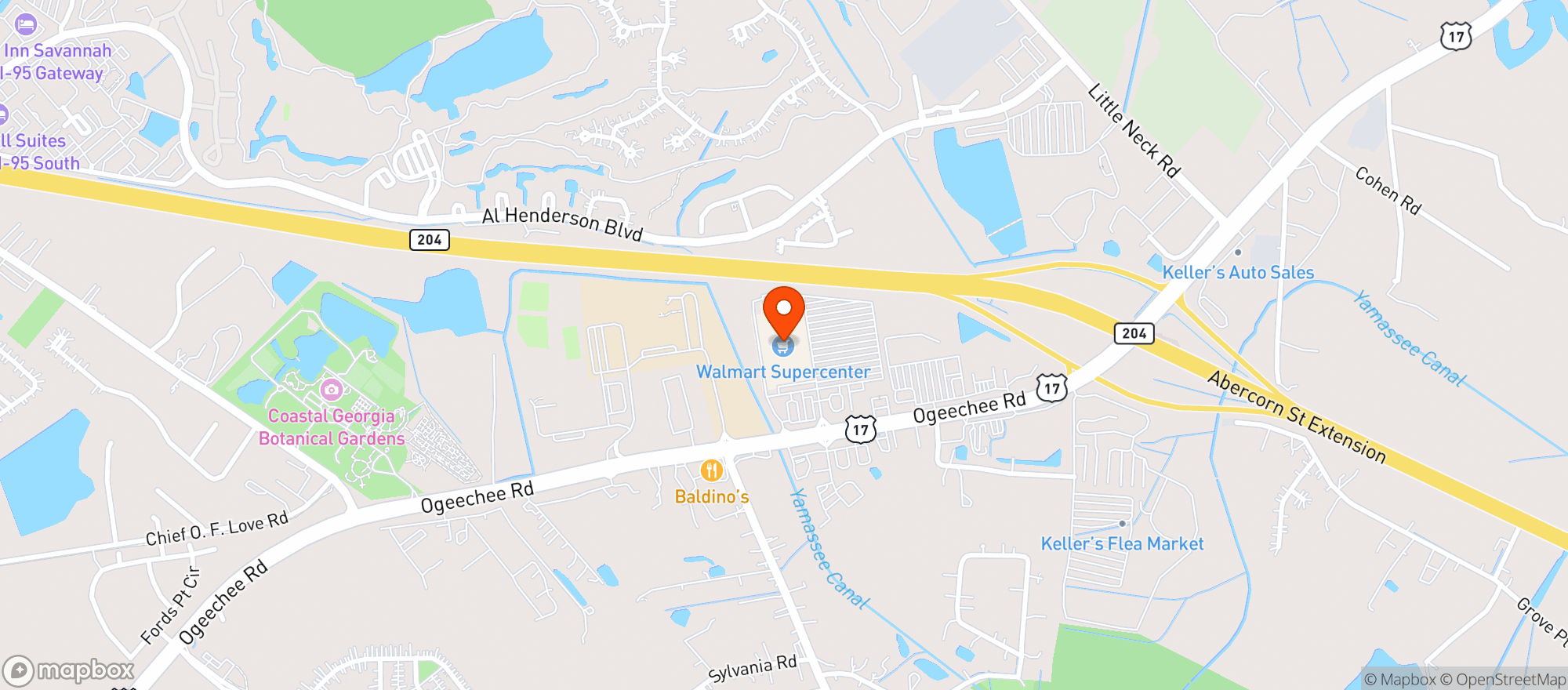 Map showing Walmart Supercenter