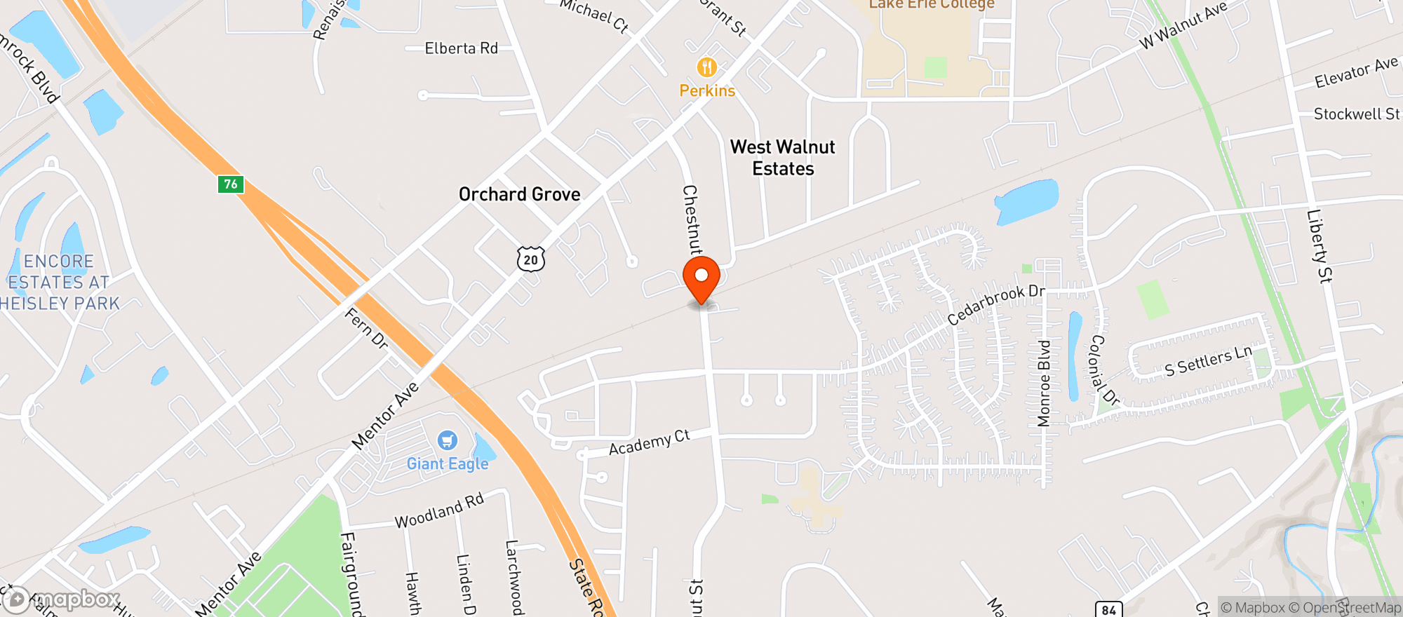 Map showing Chestnut Food Mart