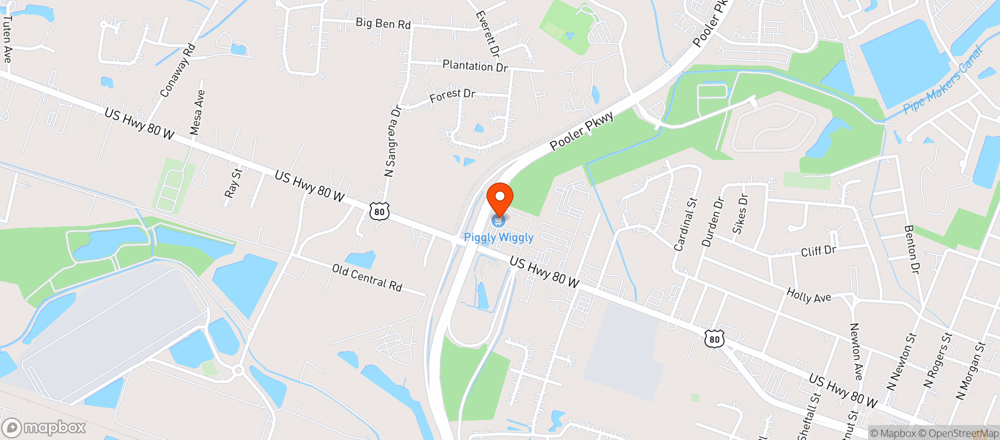 Map showing Piggly Wiggly #81