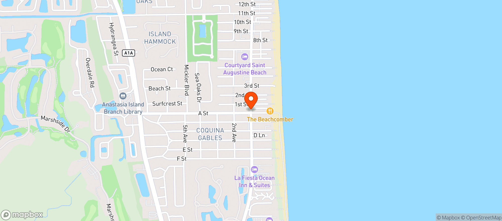 Map showing Jacks Bbq