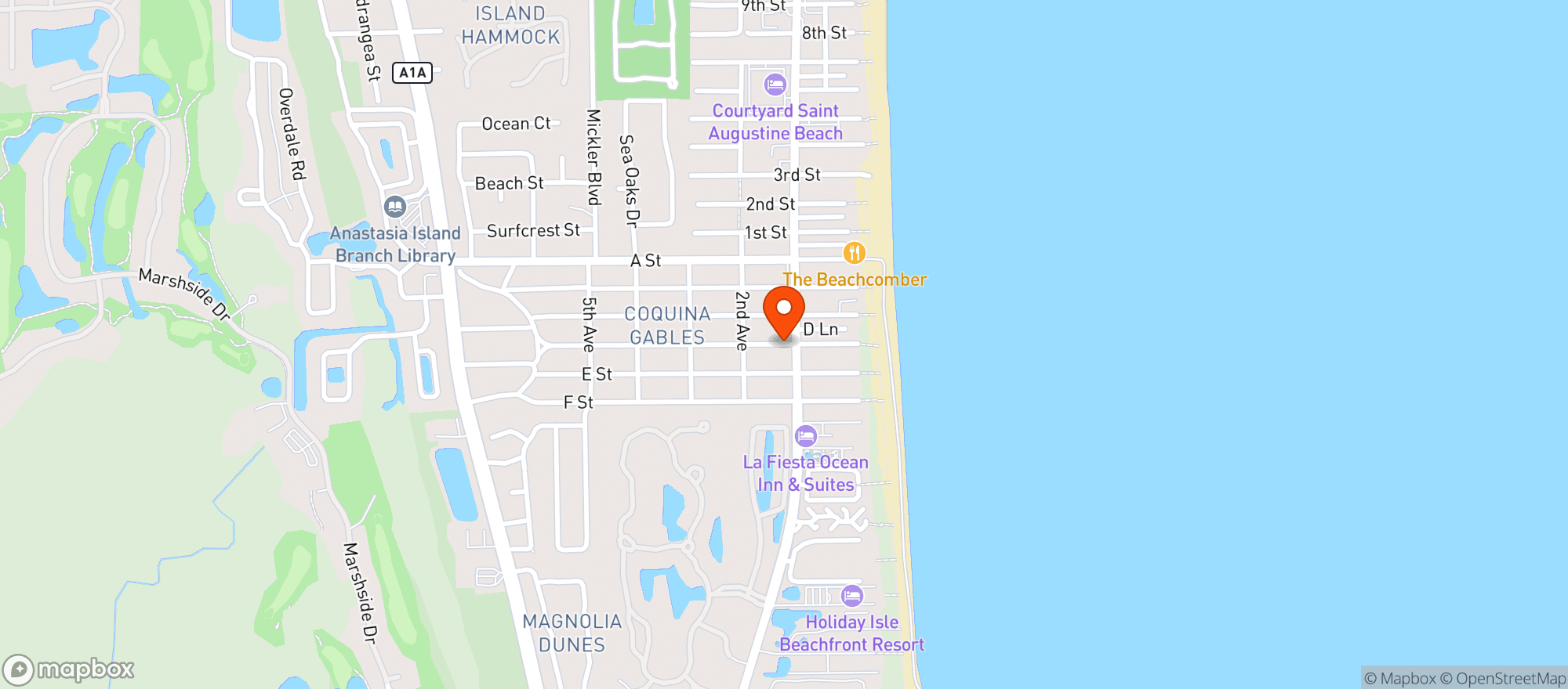 Map showing Playa Chac Mool