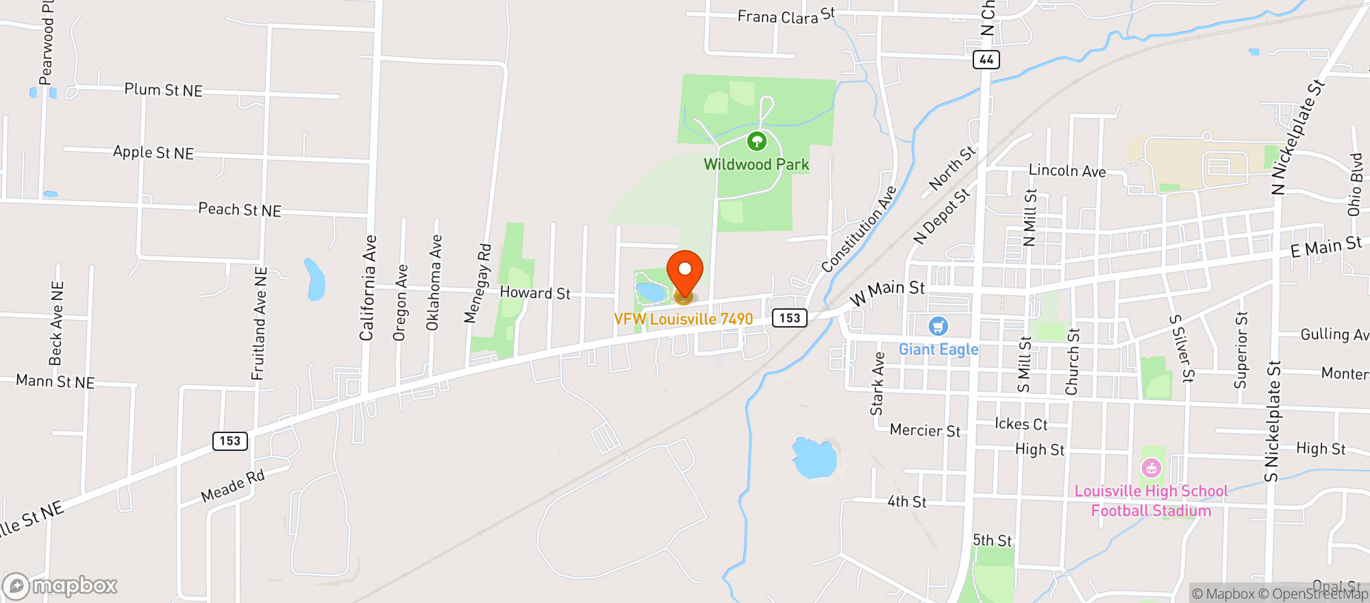 Map showing American Legion #548