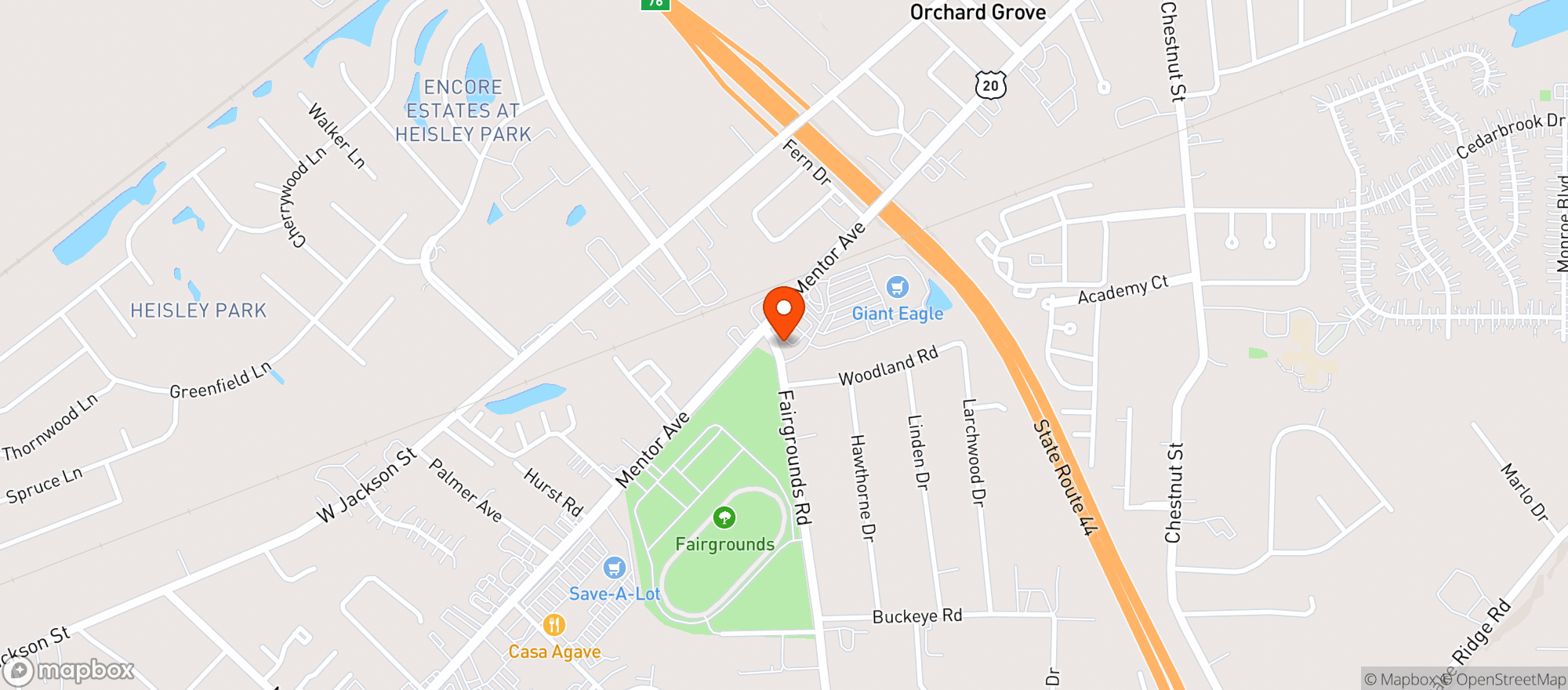 Map showing Giant Eagle