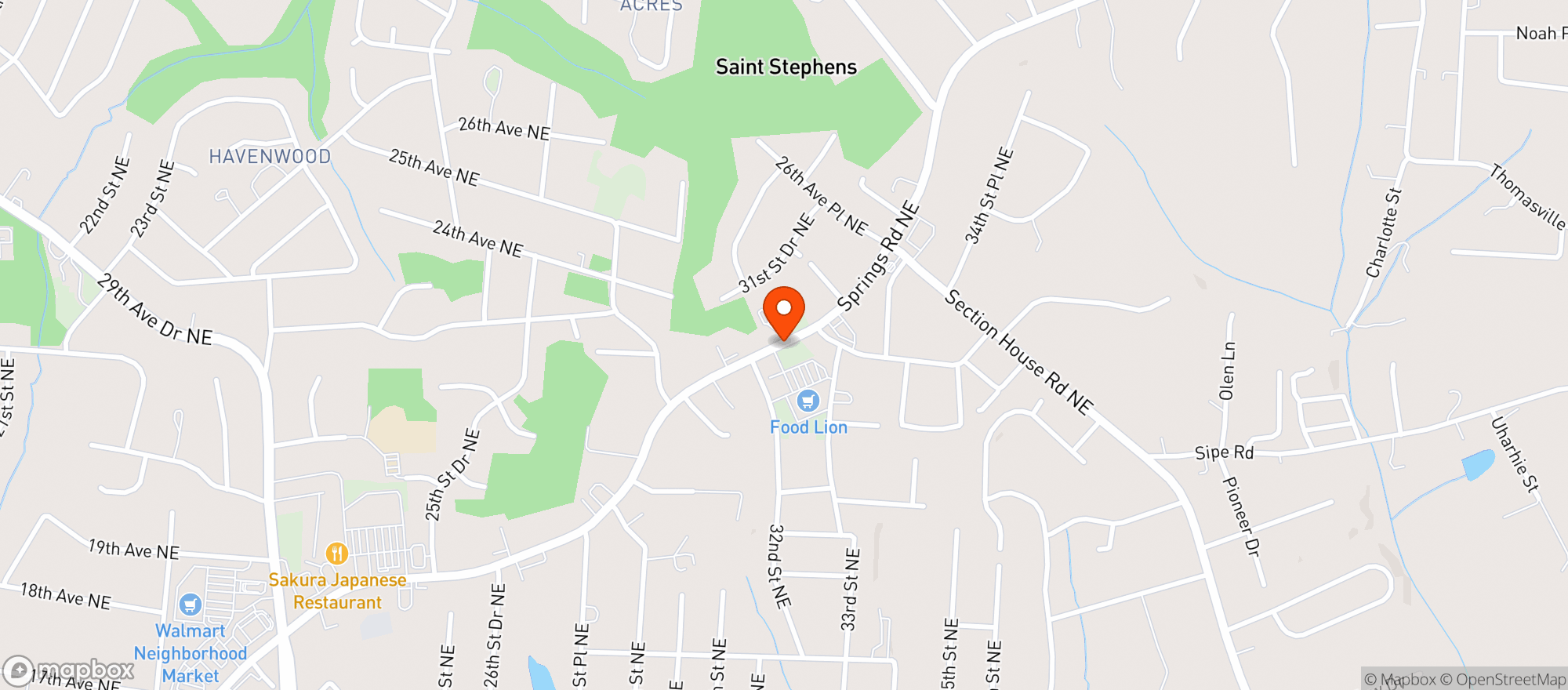 Map showing Food Lion
