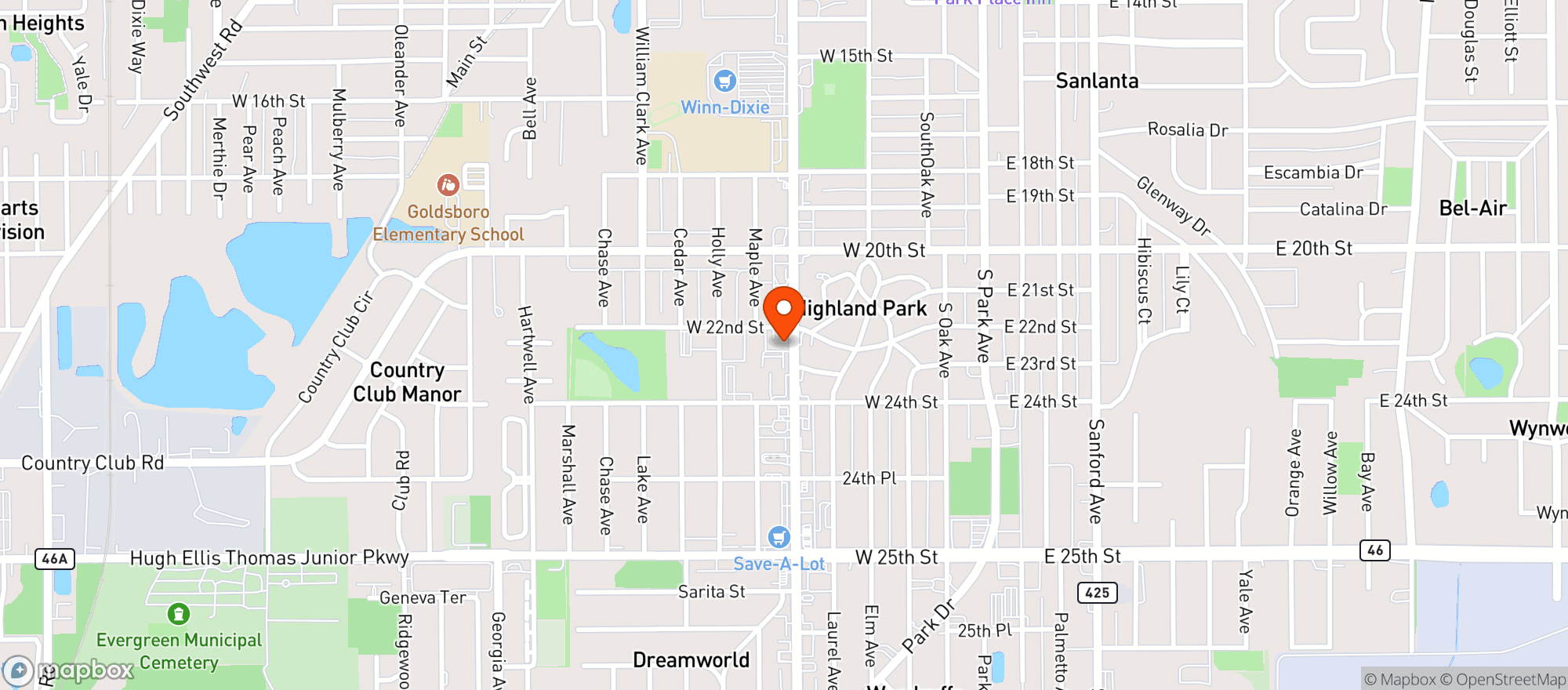 Map showing Legacy Liquors