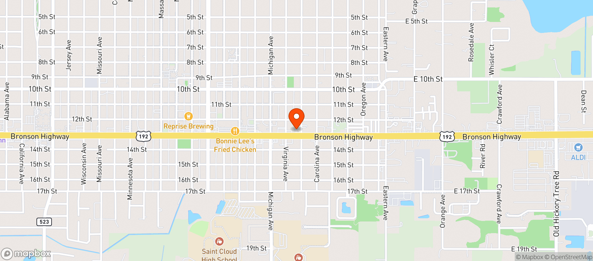 Map showing Jp Food Mart