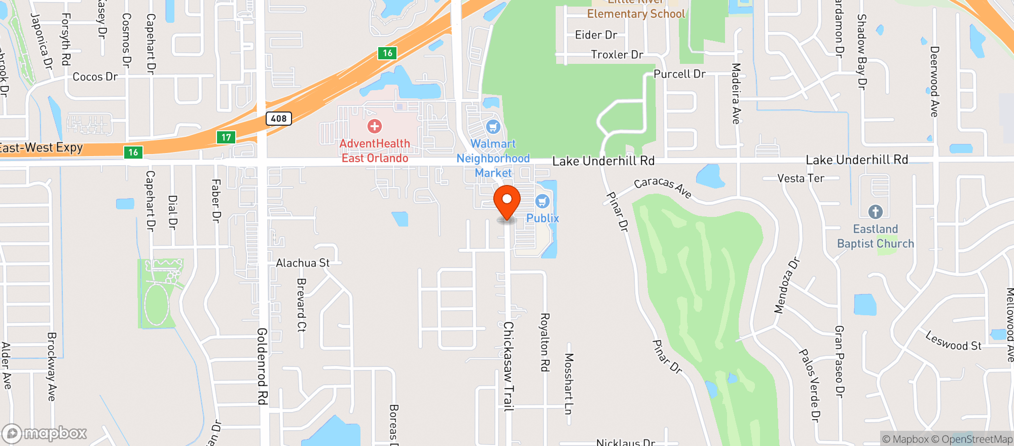 Map showing Publix Super Market