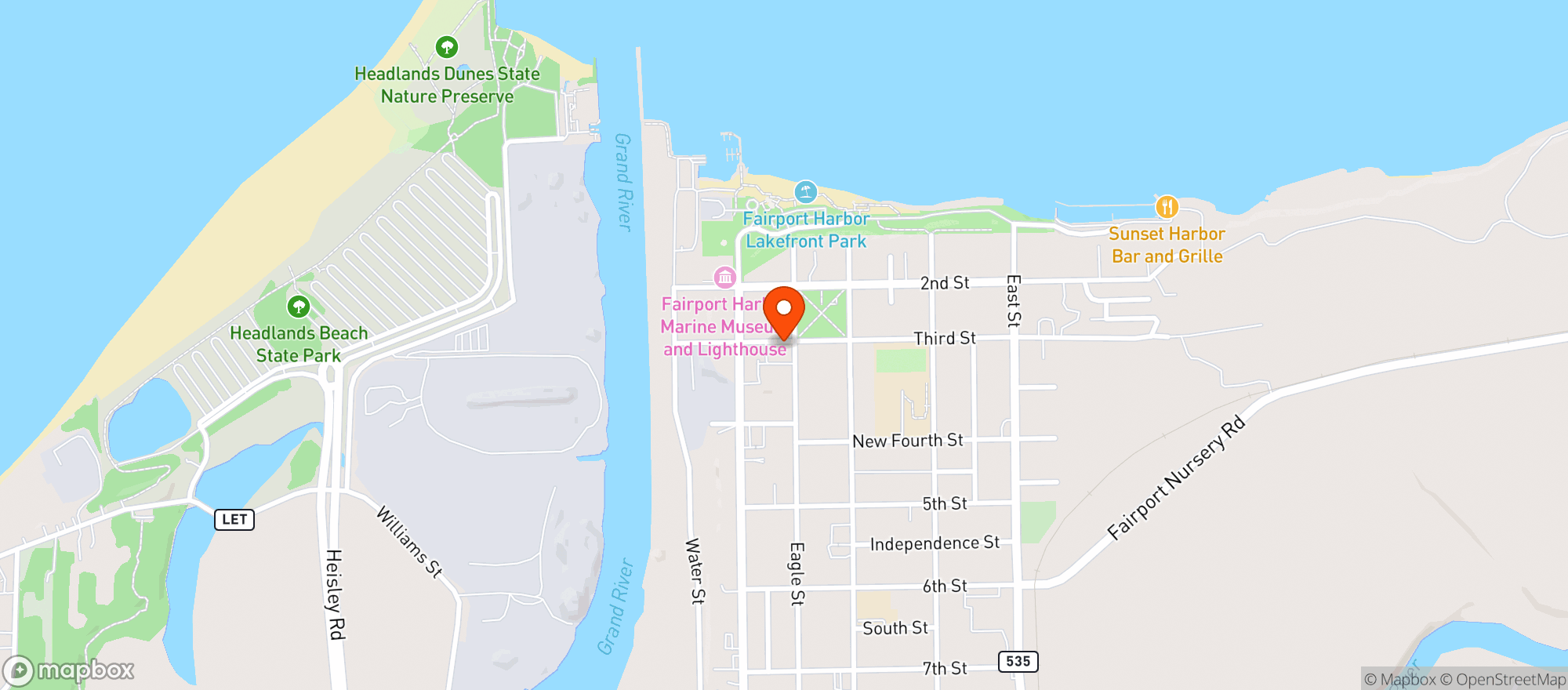 Map showing Fairport Harbor Bev & Liq